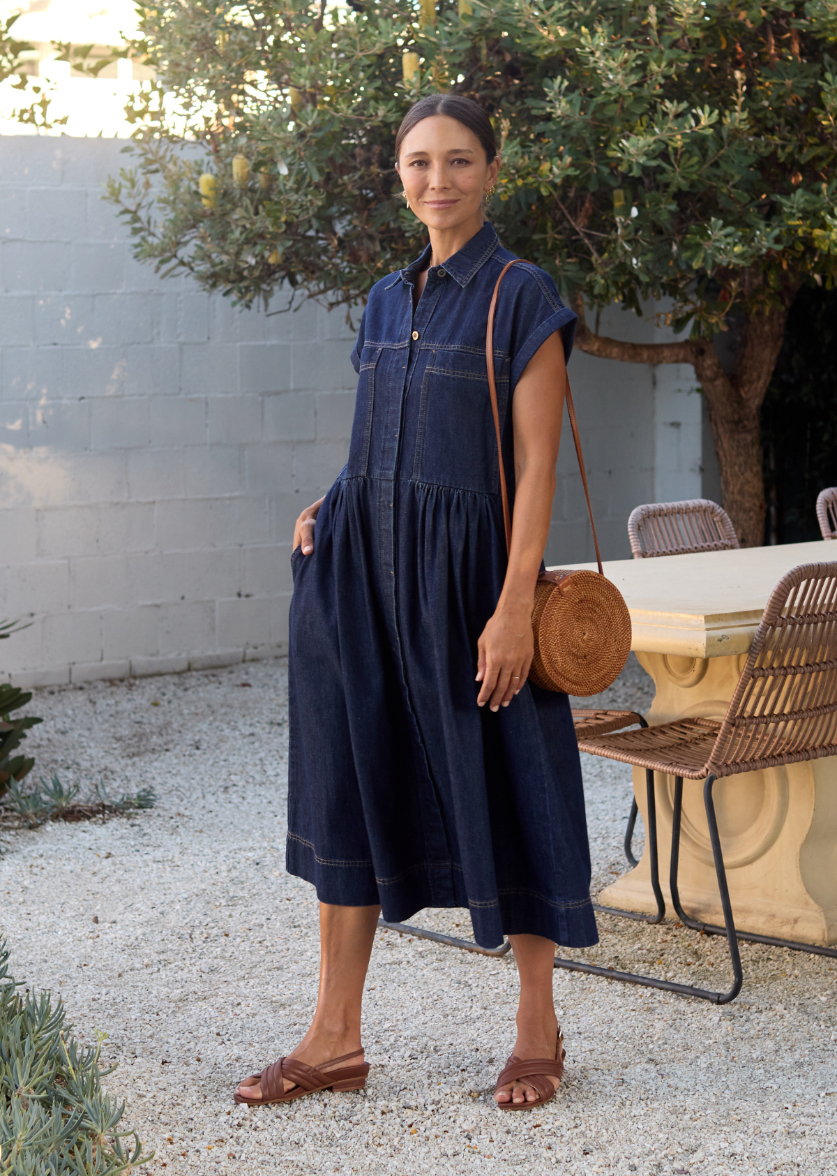 HARPER DENIM DRESS - INDIGO