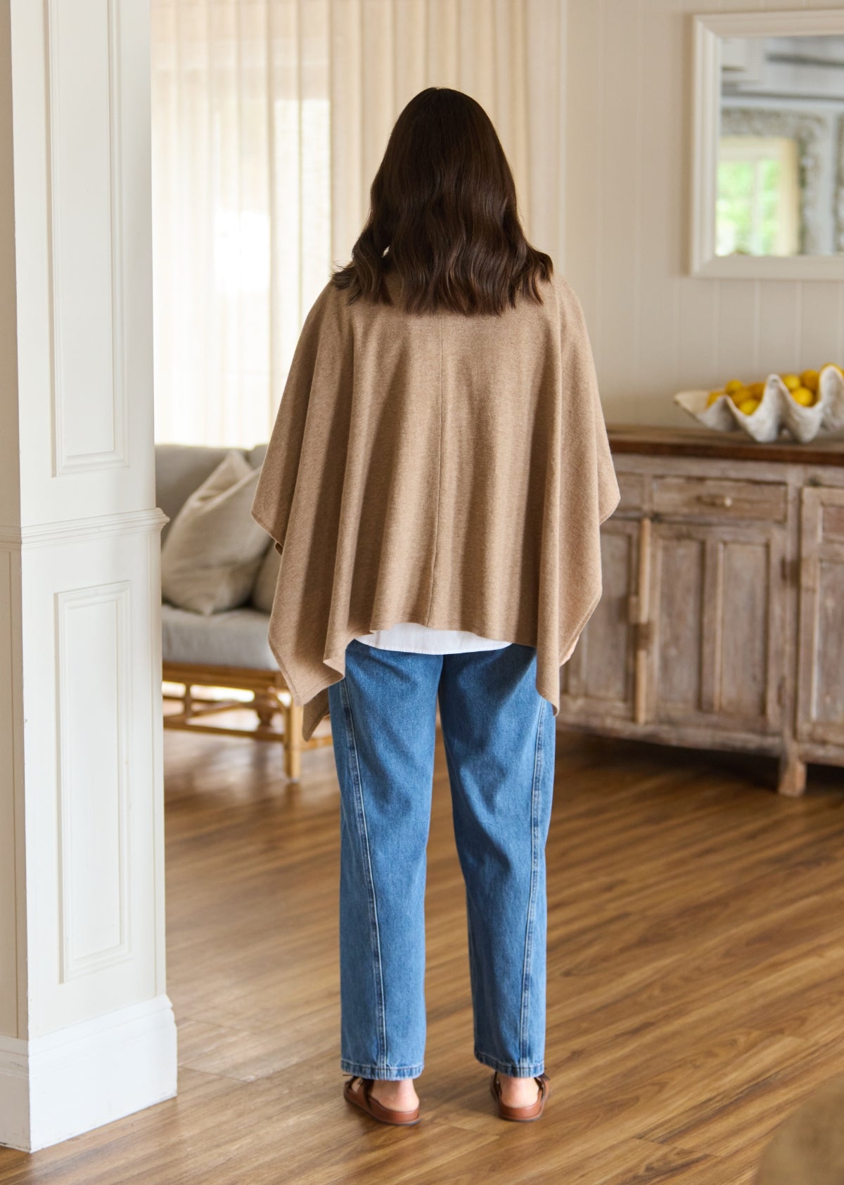SIENNA KNIT SHAWL - LATTE