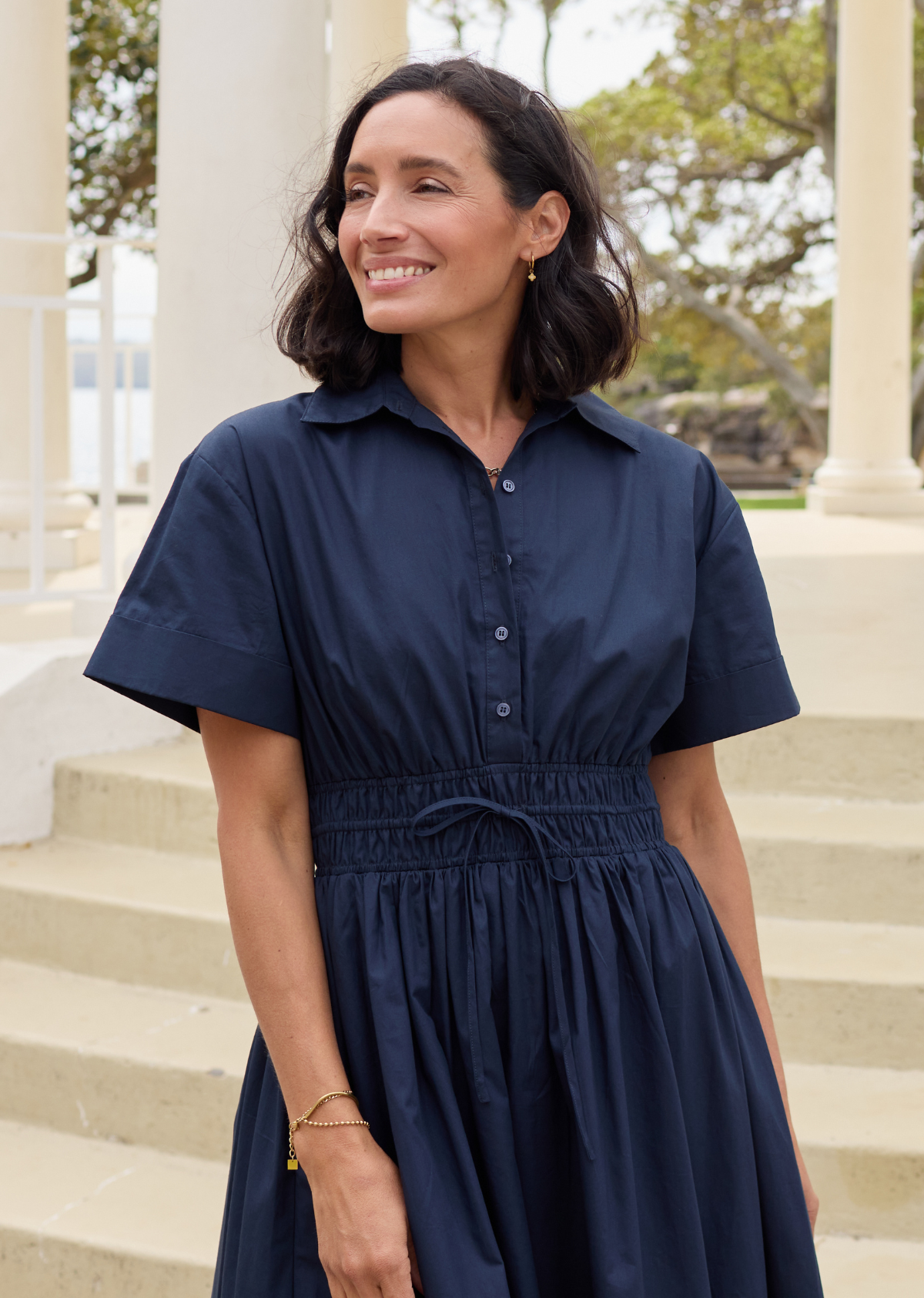 MINETTE SHIRTDRESS - FRENCH NAVY - PETITE