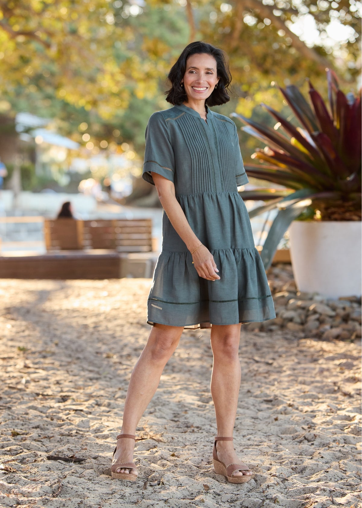 POLLY MINI DRESS - FOREST