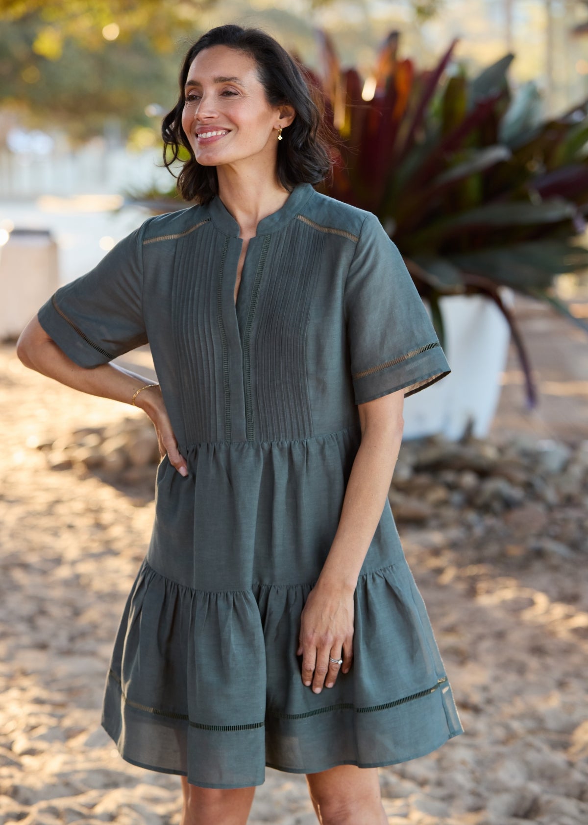 POLLY MINI DRESS - FOREST