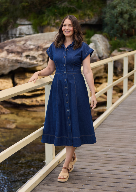 NICOLA DENIM DRESS - INDIGO