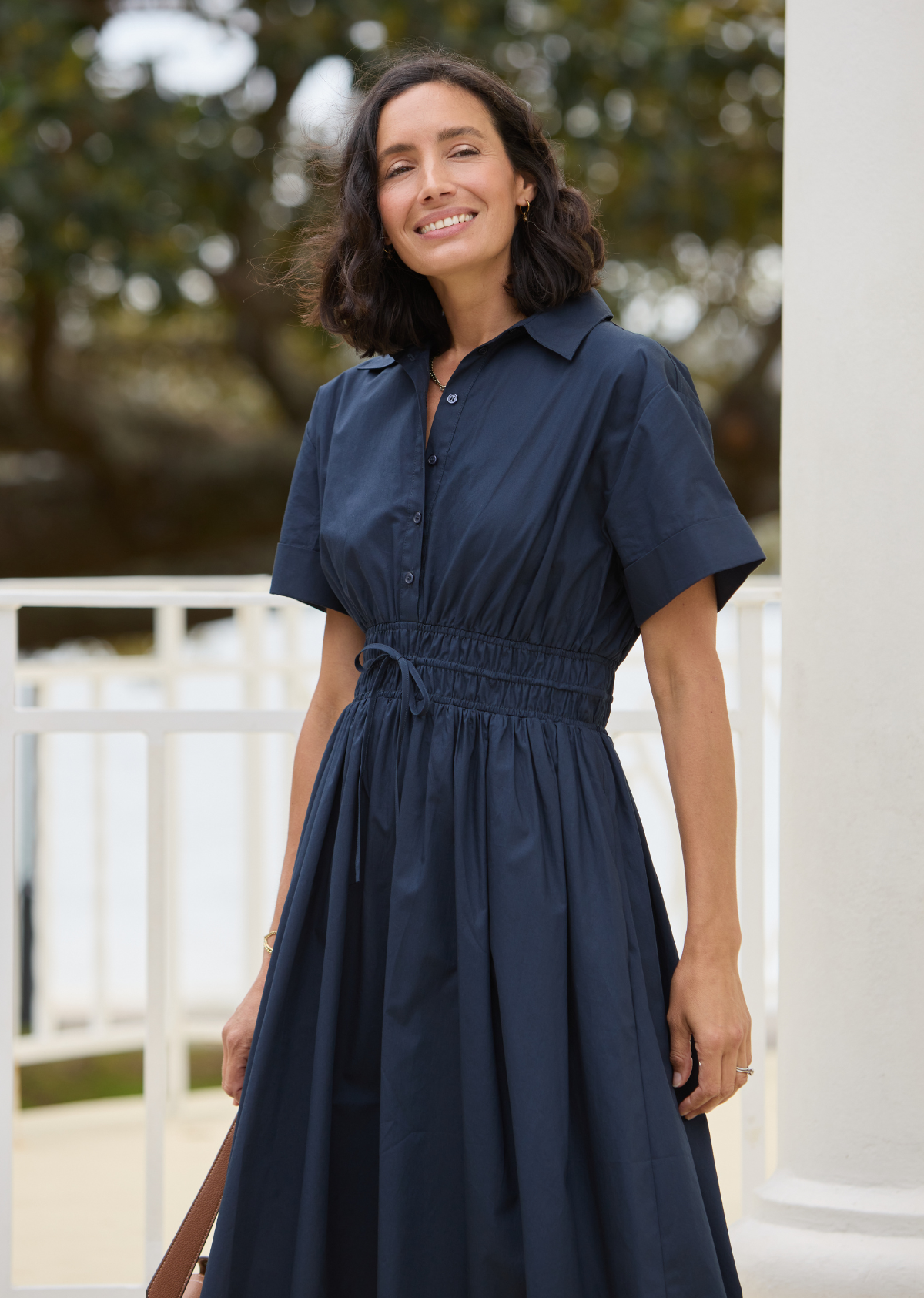 Minette Shirtdress - French Navy - 100% Cotton Poplin, L