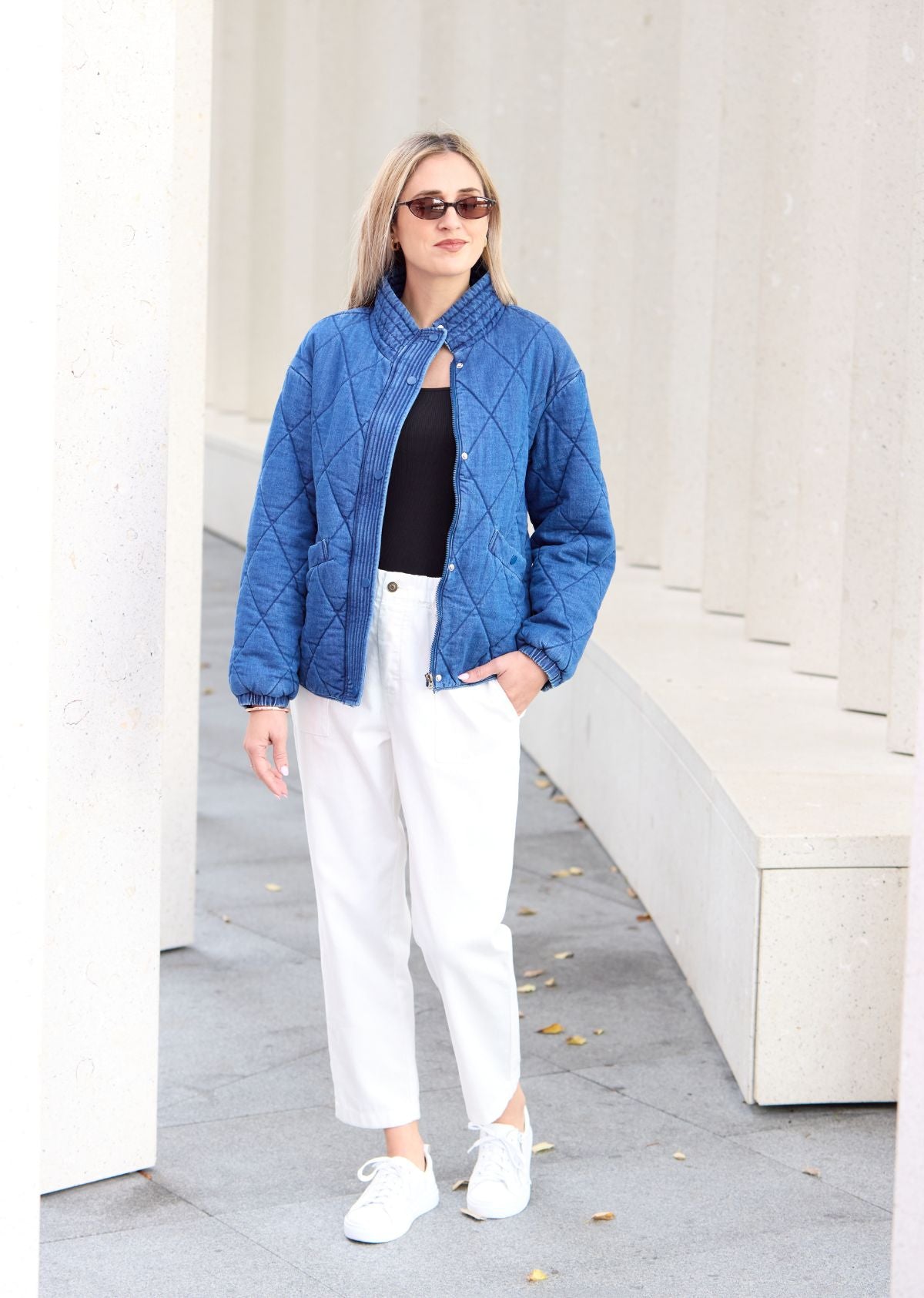 BENTLEY QUILTED JACKET - MID BLUE