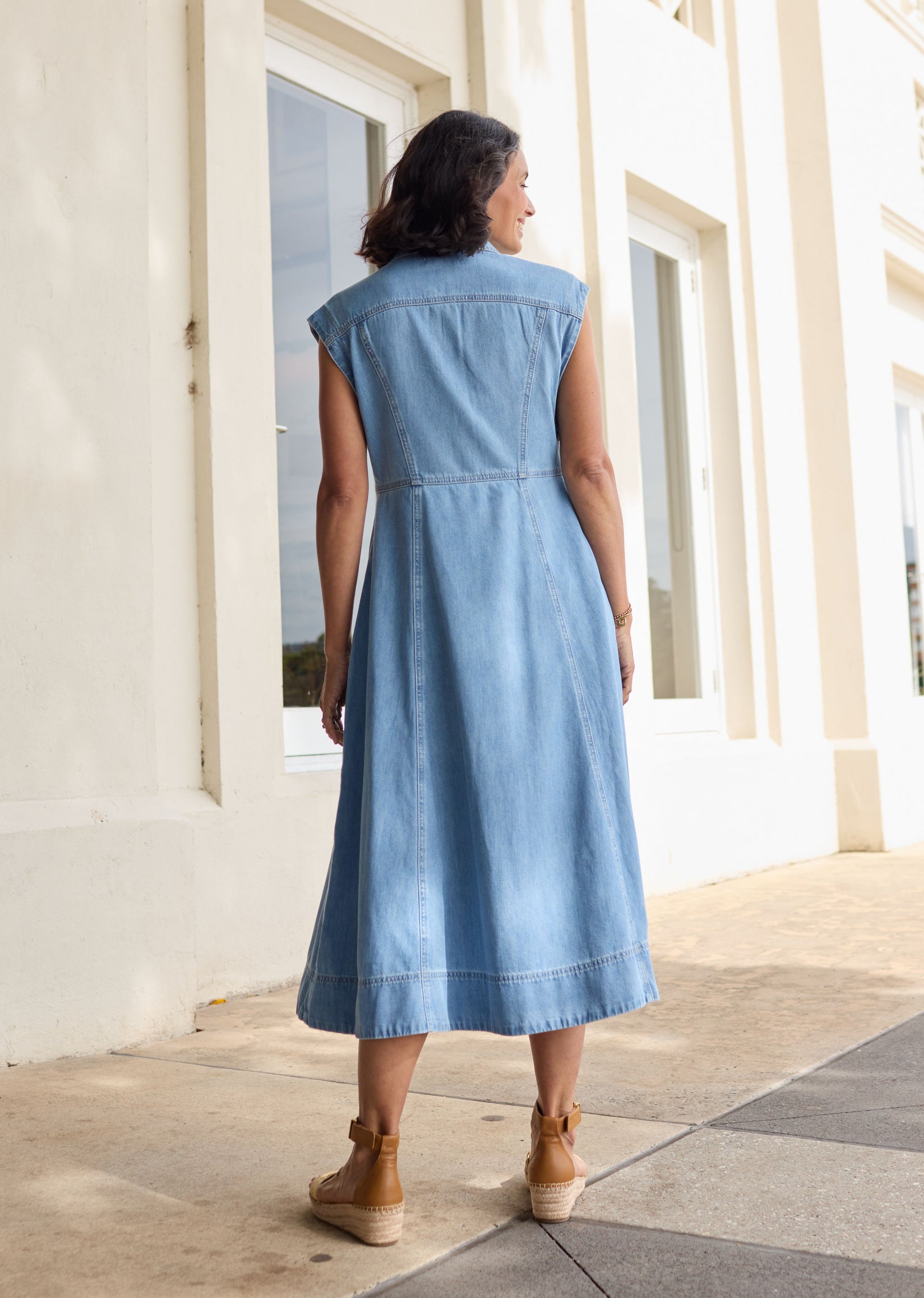 RUMI DENIM SHIRTDRESS - LIGHT BLUE