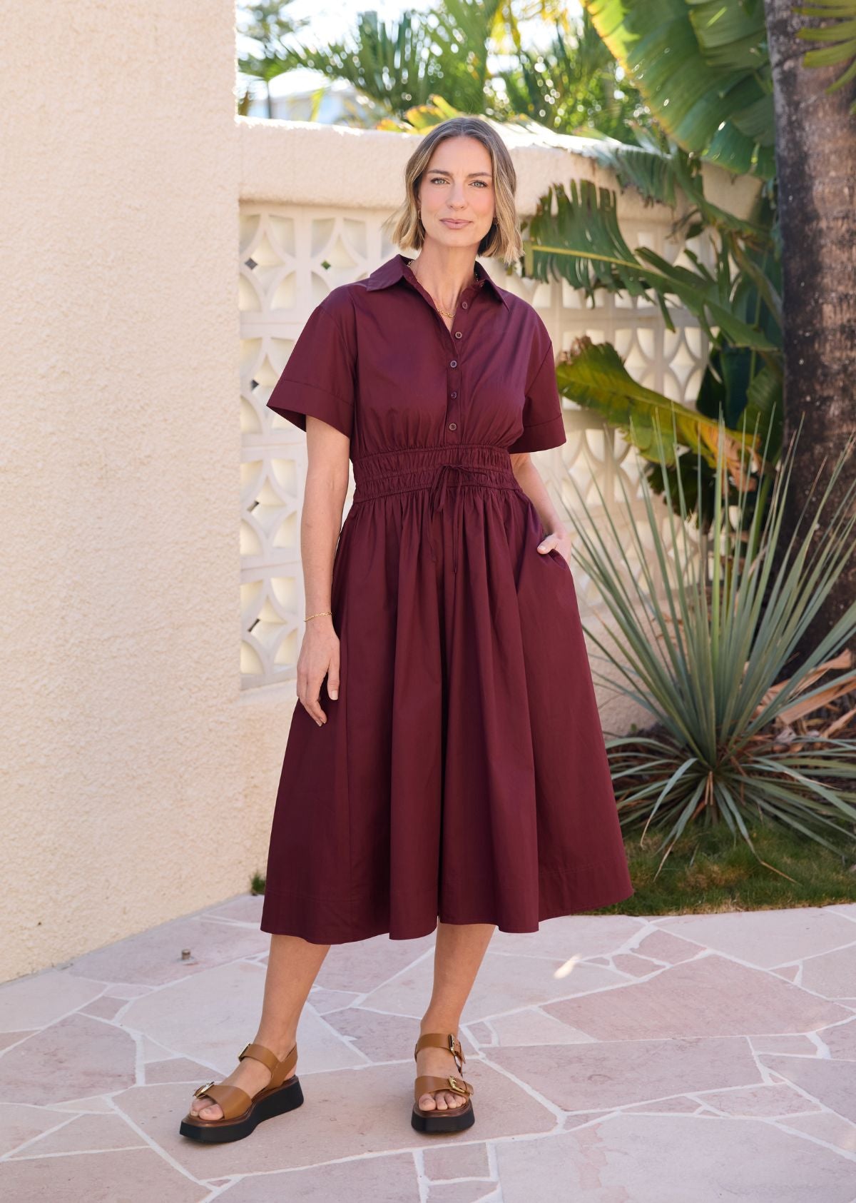 MINETTE SHIRTDRESS - WINE