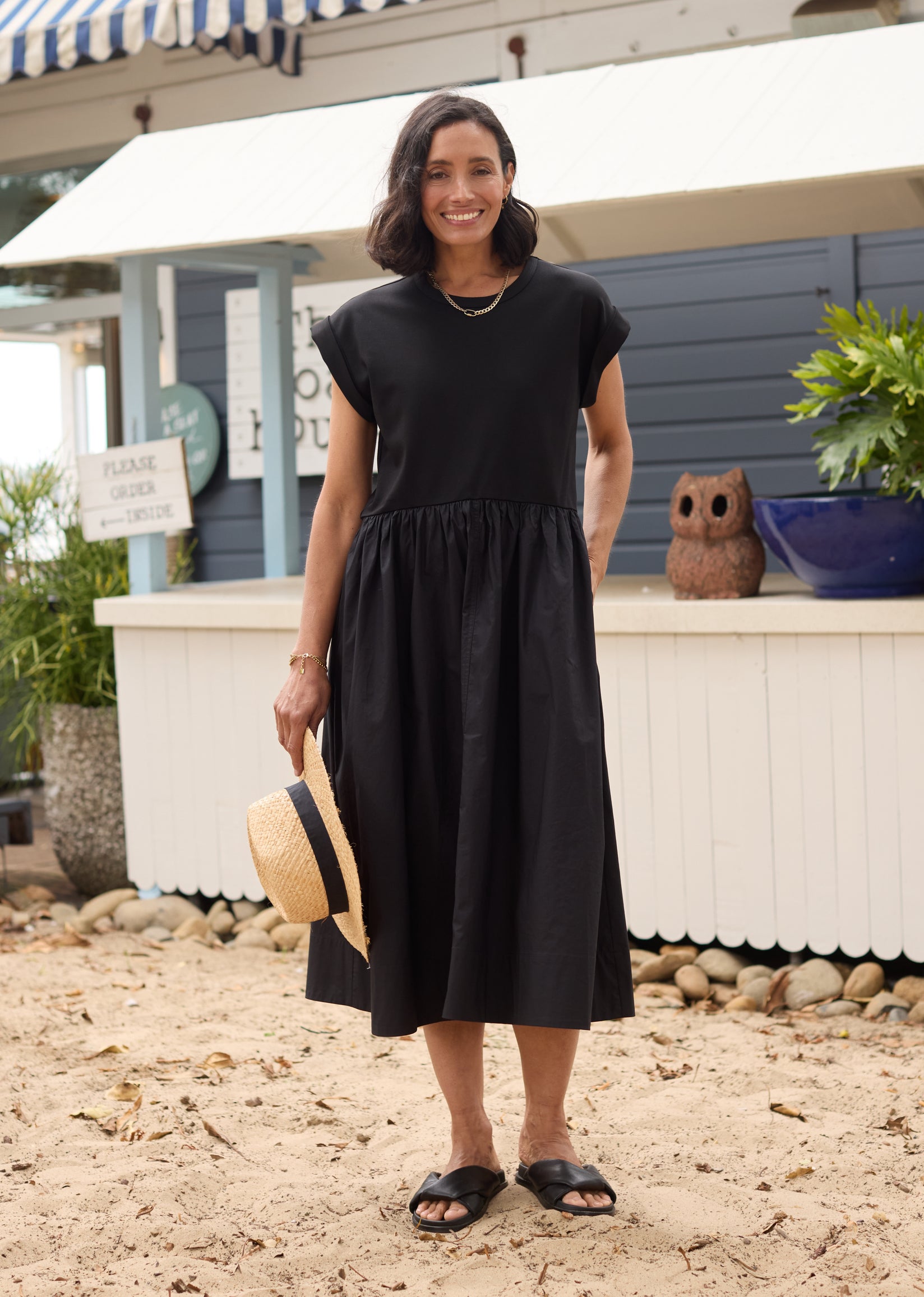 GRETA MIDI DRESS - BLACK