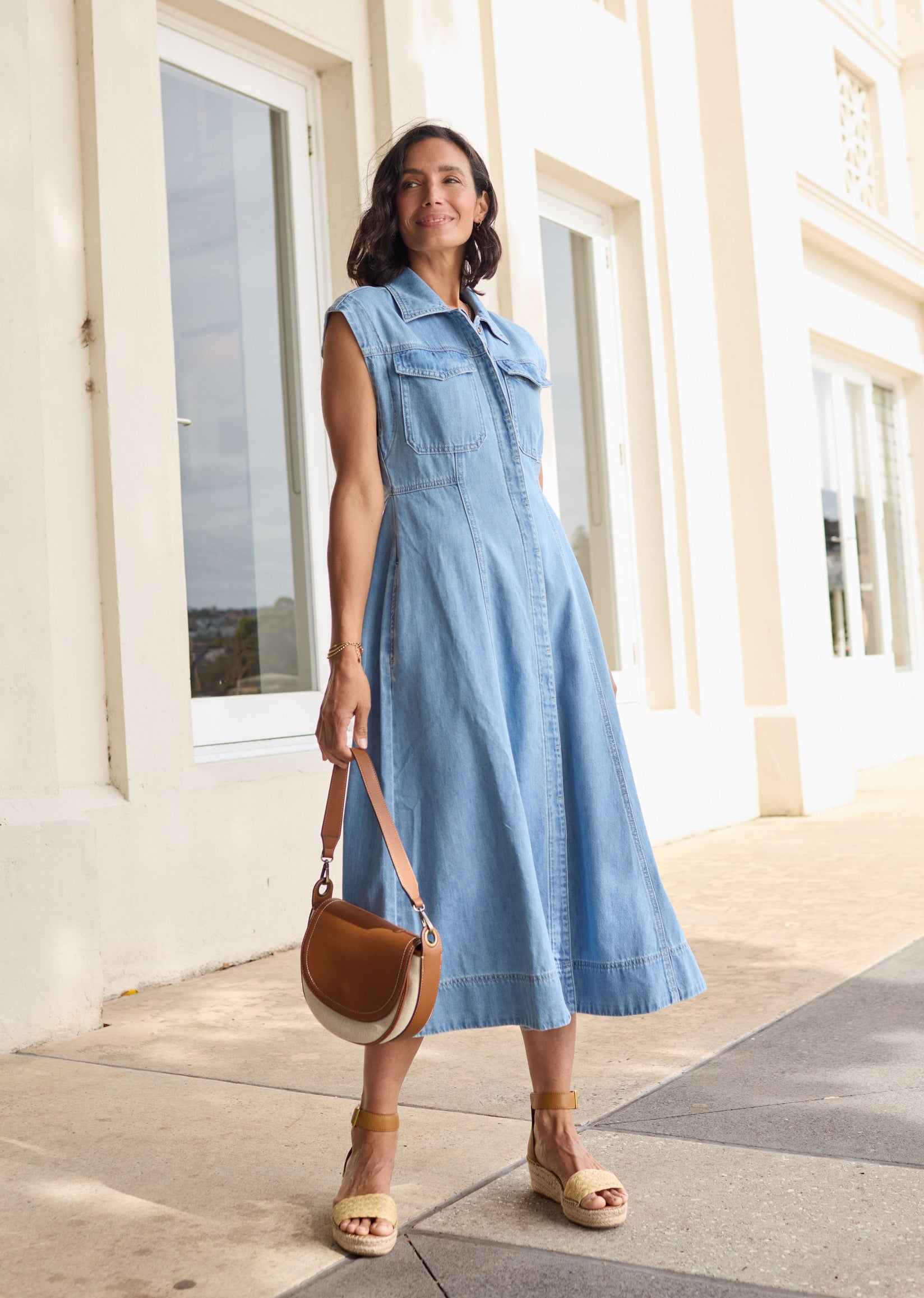 RUMI DENIM SHIRTDRESS