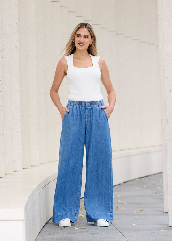 HATTIE DENIM PANT - MID BLUE