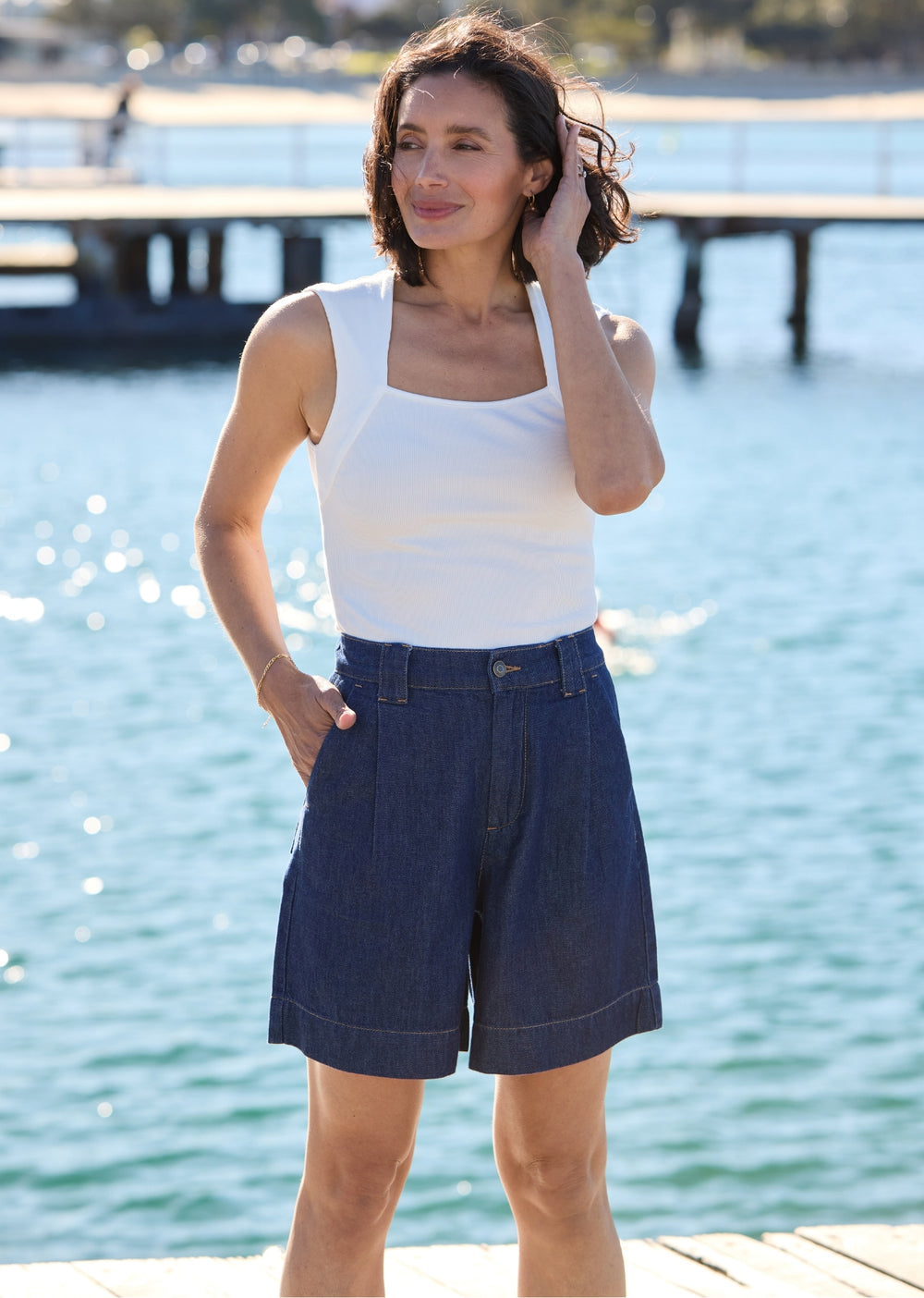 TOTTIE DENIM SHORT - INDIGO
