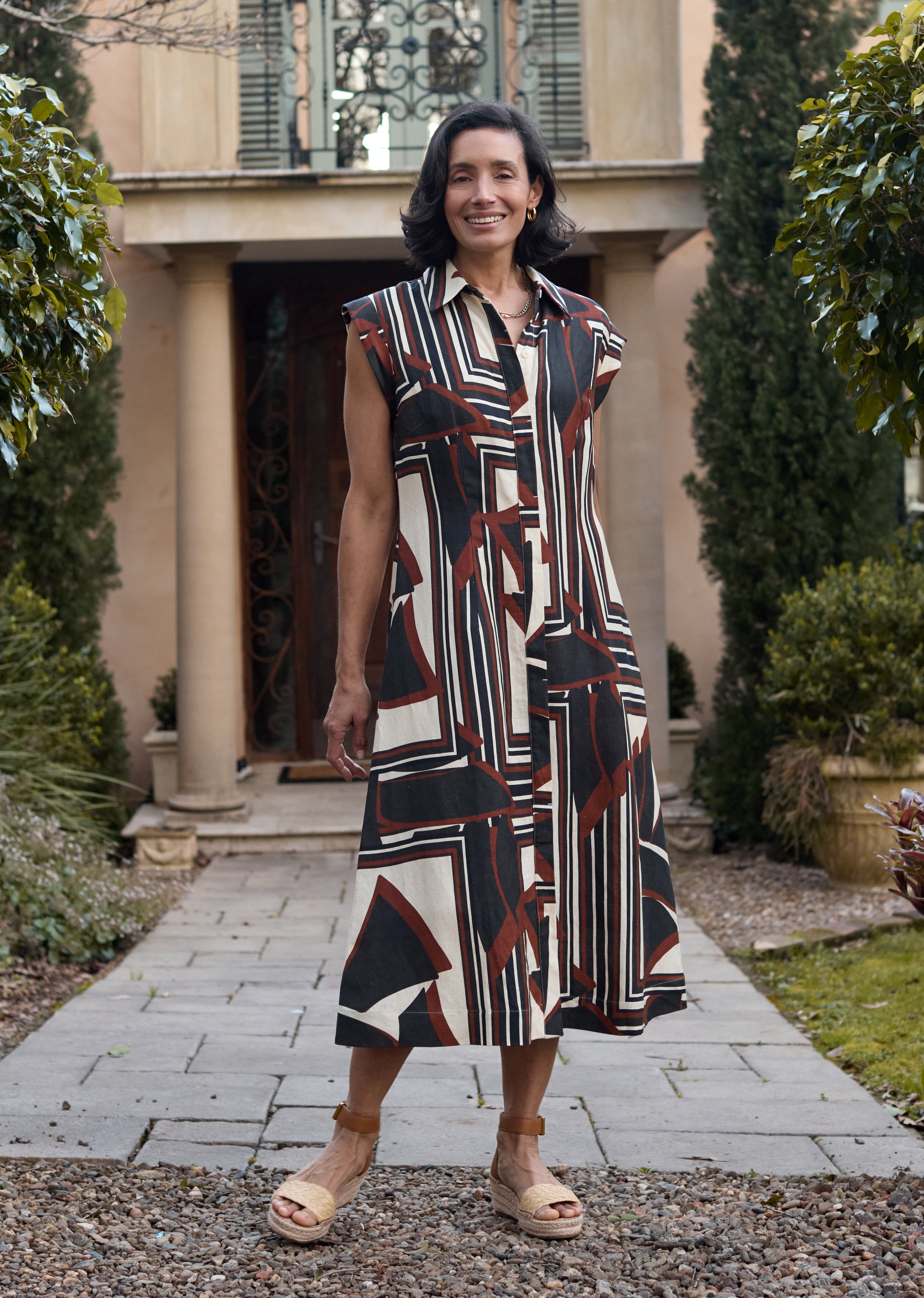 スカート Ameri VINTAGE MILLEFEUILLE SHIRT DRESS SAVANNAH SHIRTDRESS - INES PRINT – M A Y E