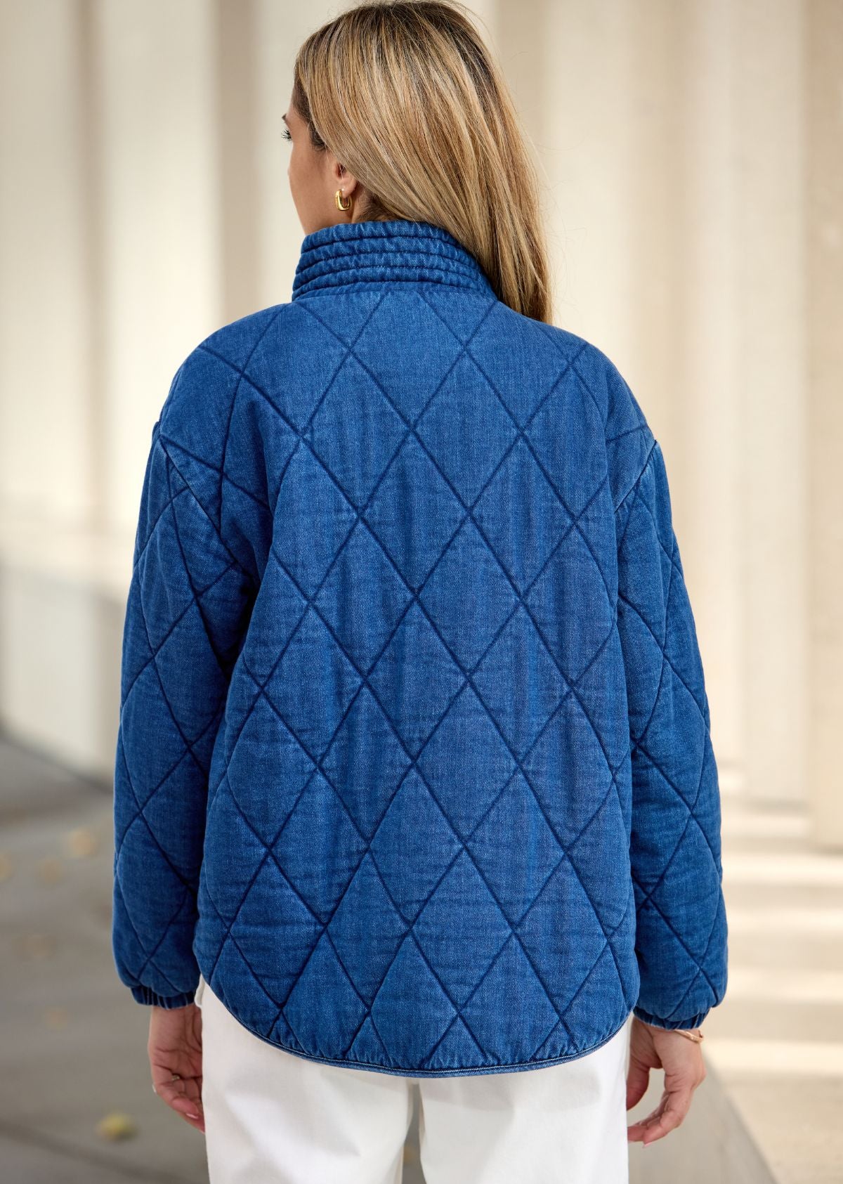 BENTLEY QUILTED JACKET - MID BLUE