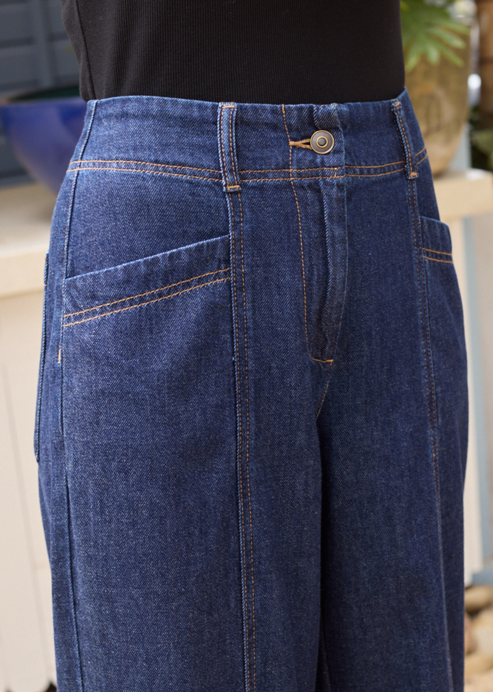 GOLDIE CROP DENIM PANT - INDIGO