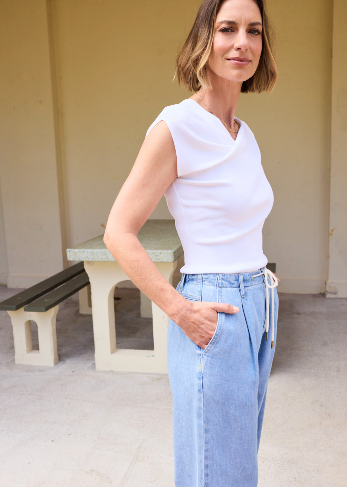 ALBA DENIM PANT - LIGHT BLUE