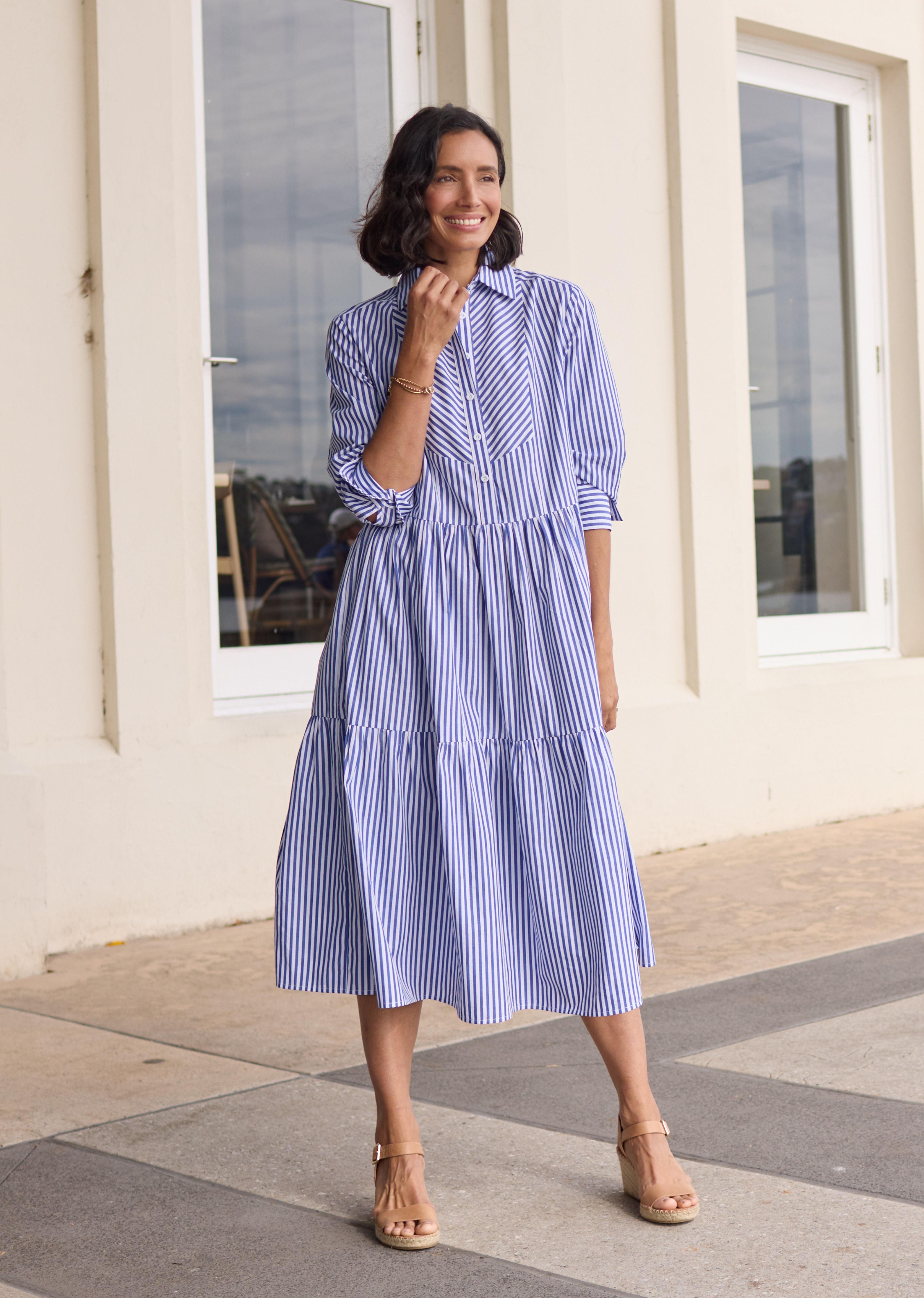 JASMINE SHIRTDRESS - NAVY – M A Y E