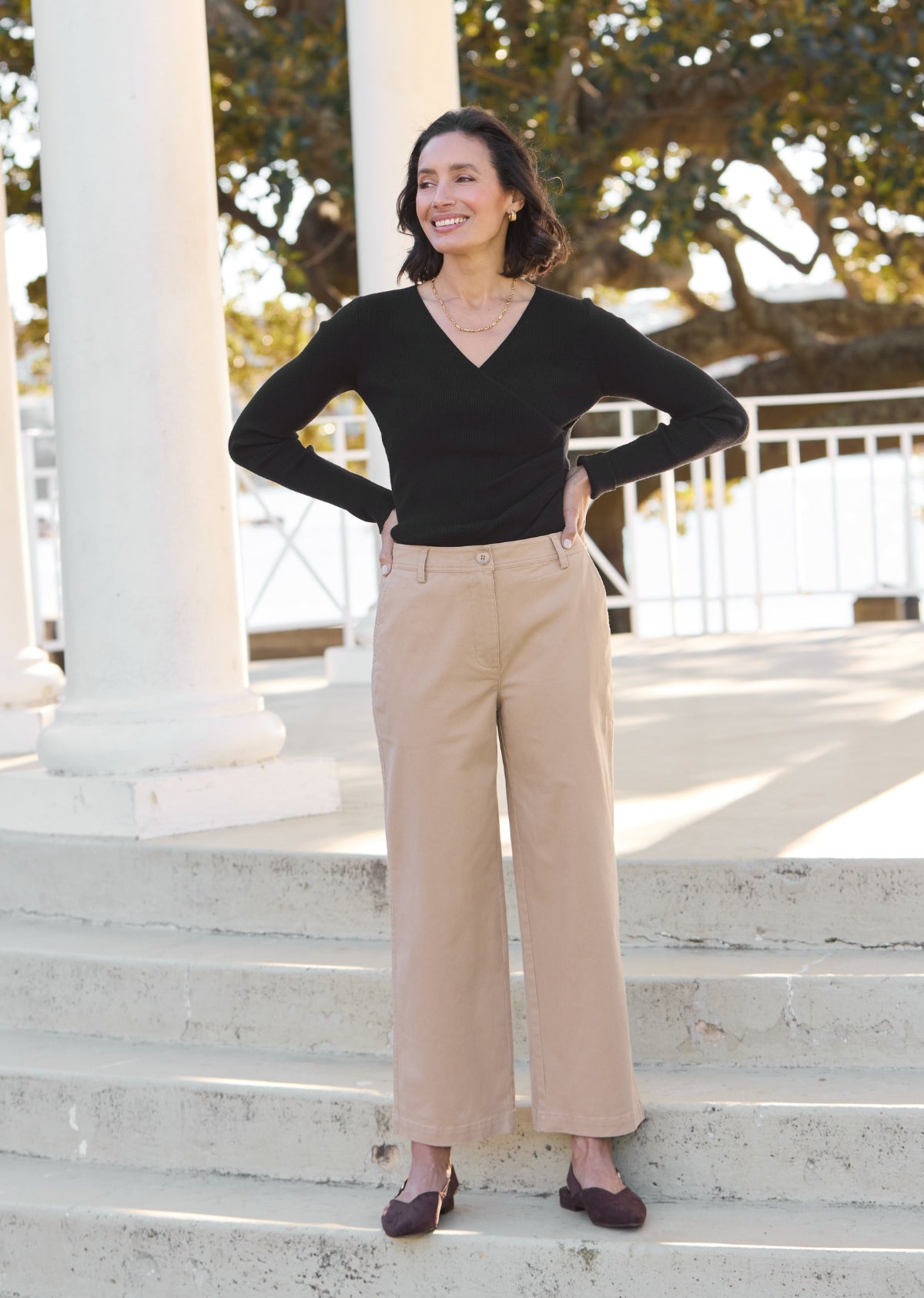 IVY CROP PANT - CAMEL