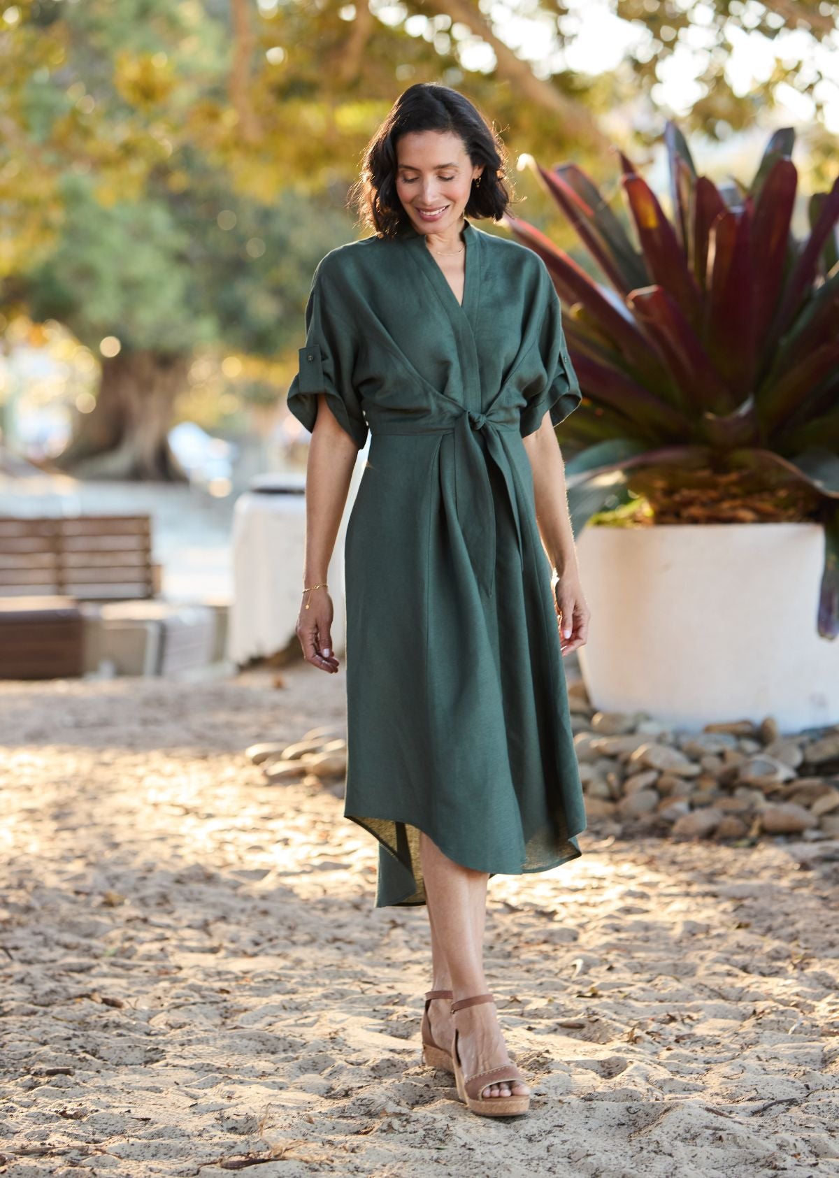 CHLOE MIDI DRESS - FOREST