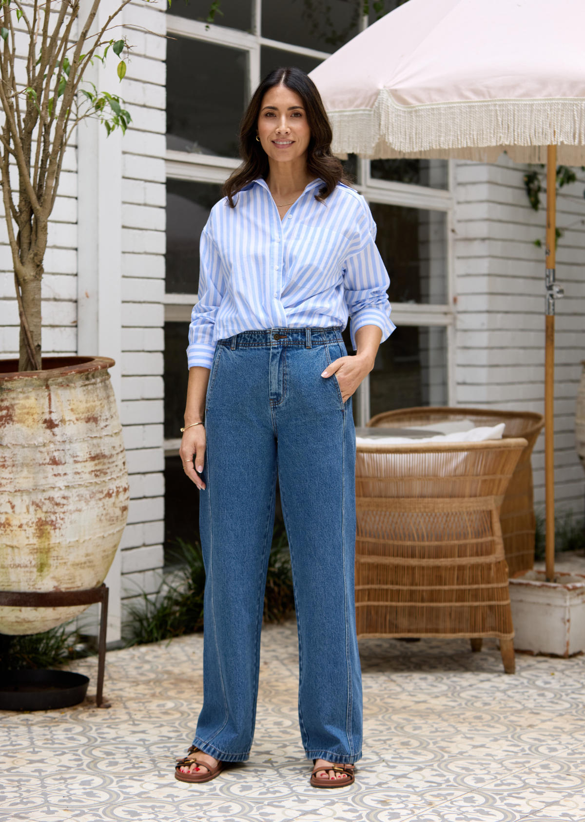 BERTIE STRIPE SHIRT - SKY BLUE