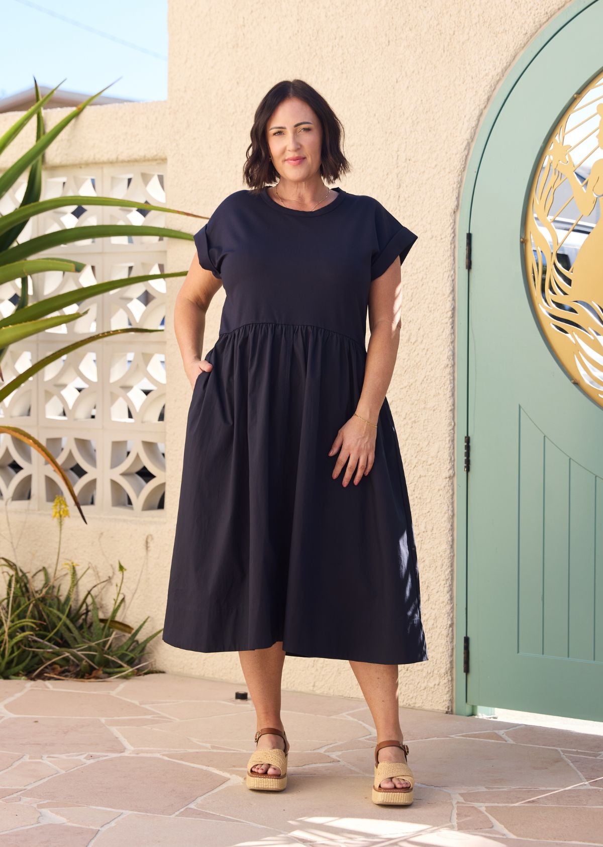 GRETA MIDI DRESS - FRENCH NAVY - PETITE