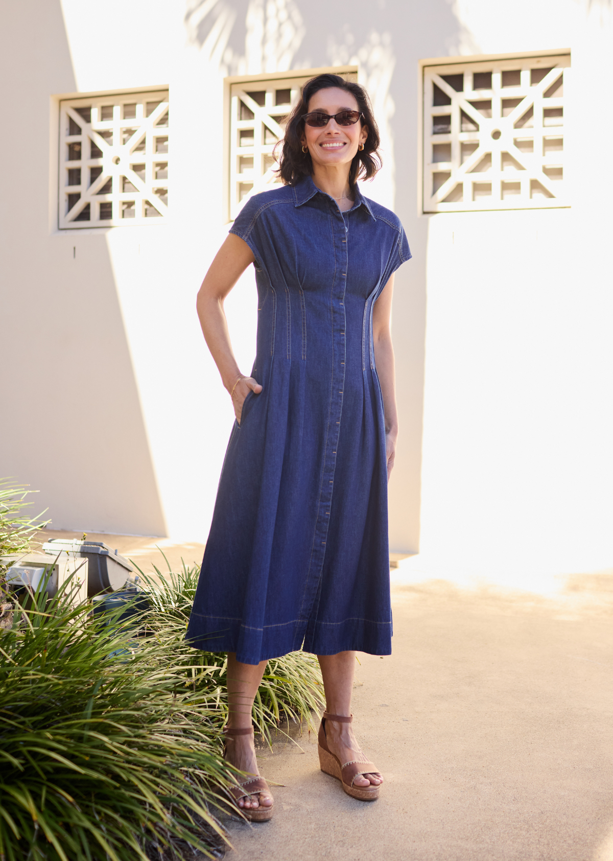 CAMILLE DENIM DRESS - INDIGO