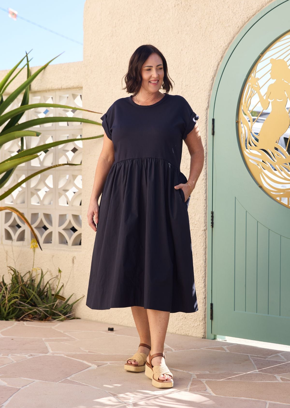 Greta Midi Dress - French Navy - Petite - Understated Staple Dress, M