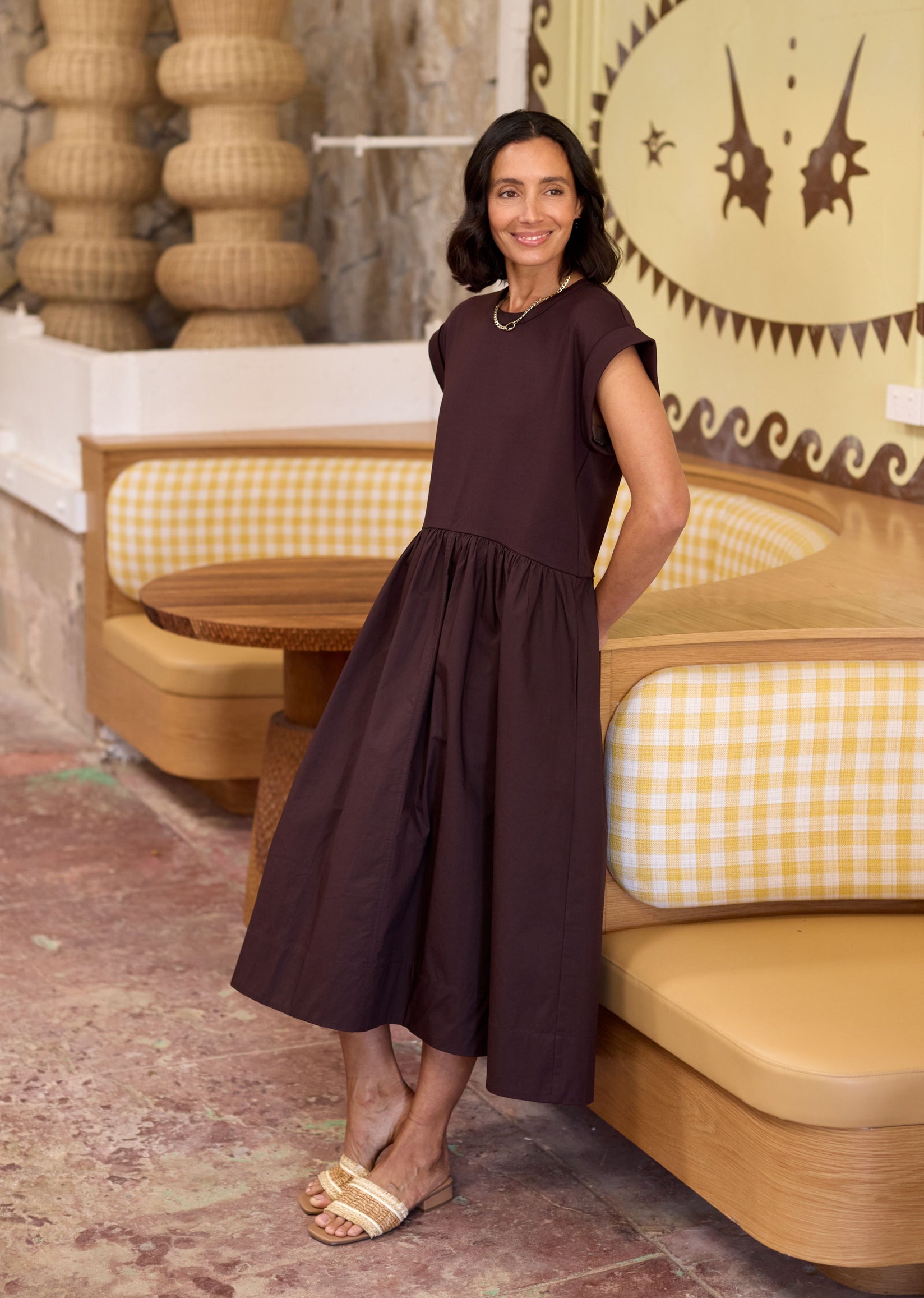 Greta Midi Dress - Chocolate - Understated Staple Dress, XL