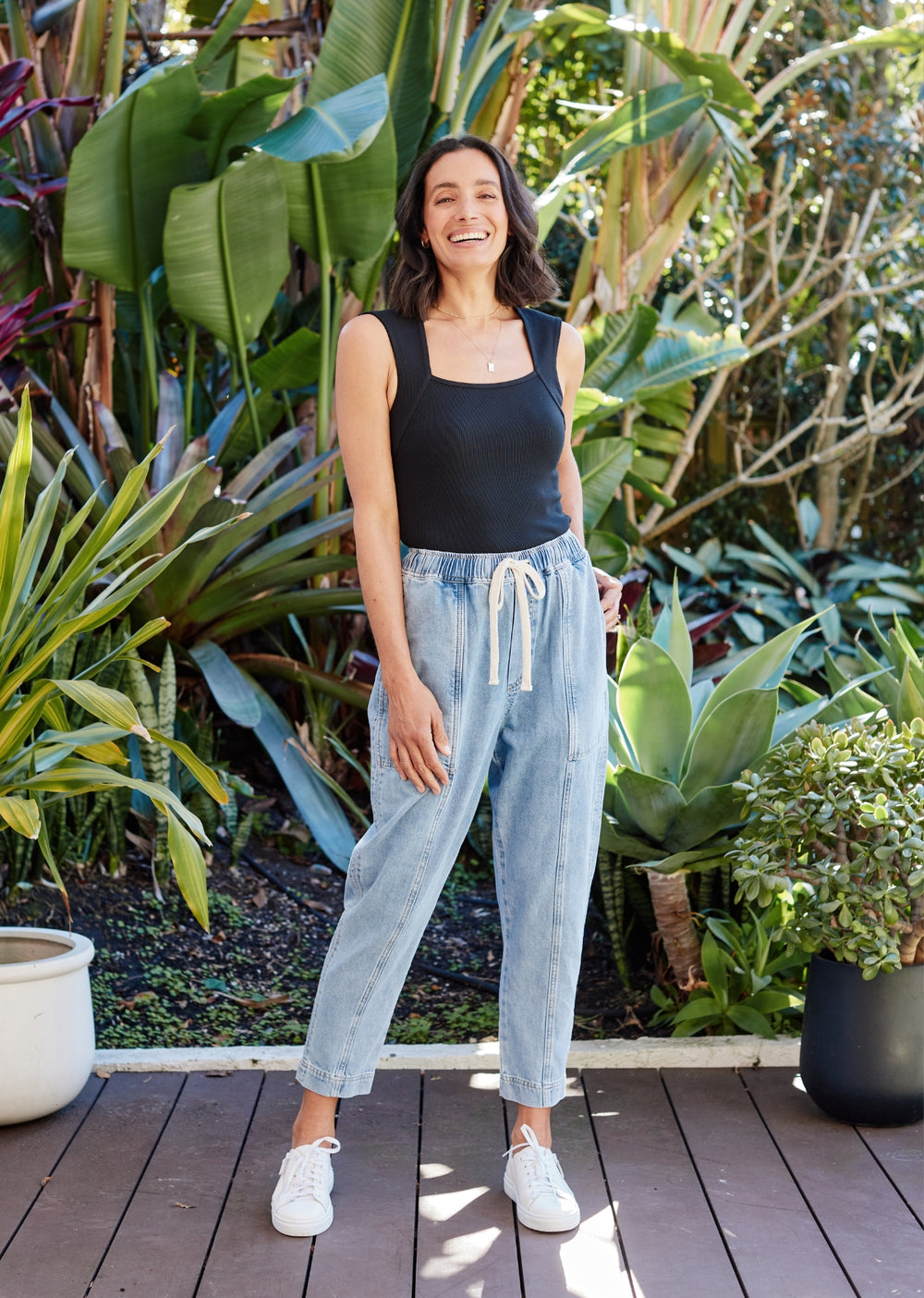 JEMIMA RIB TANK - BLACK