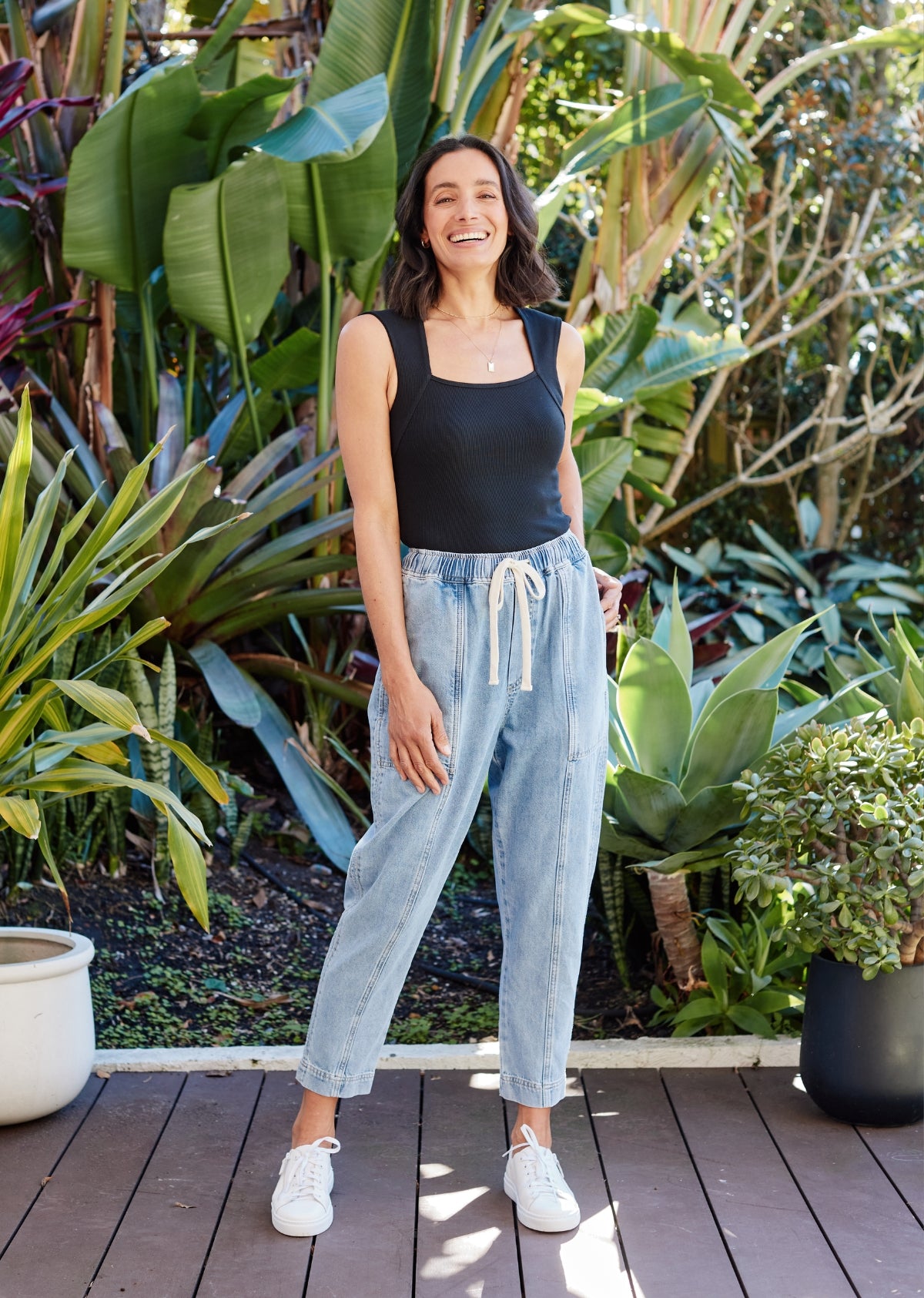 JEMIMA RIB TANK - BLACK