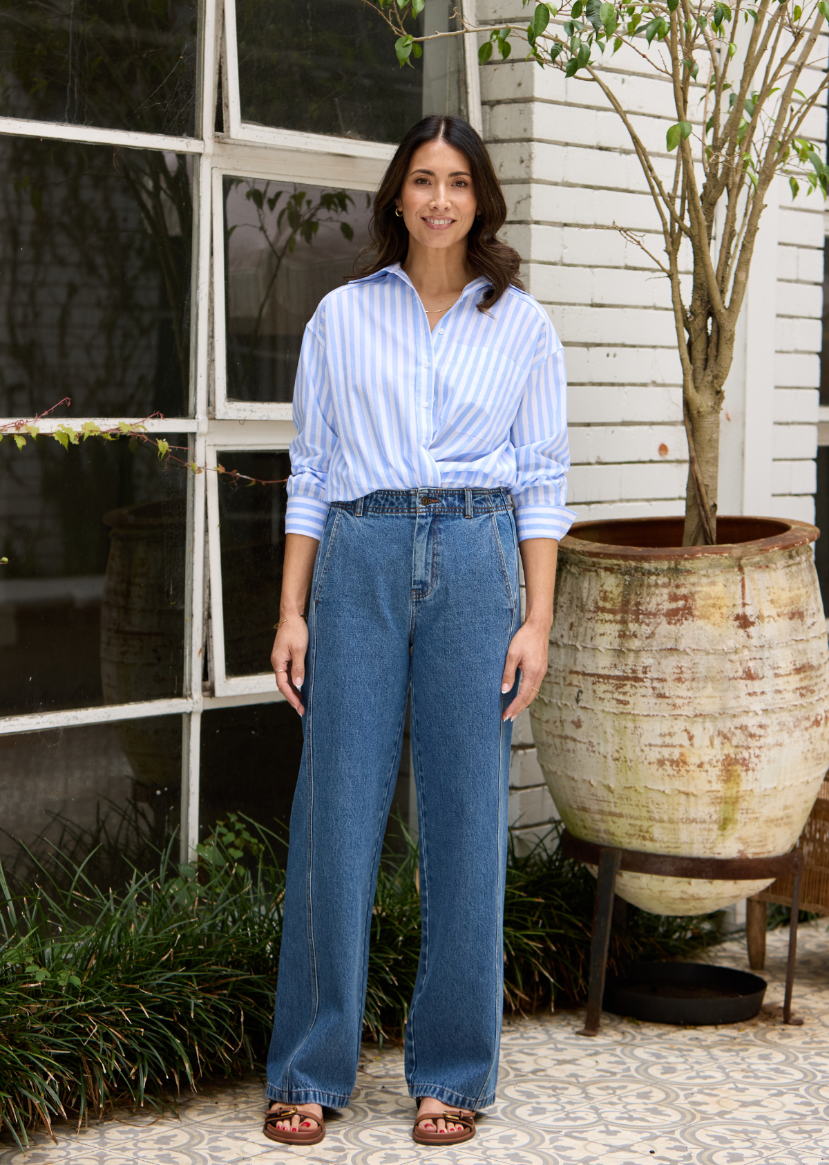 BERTIE STRIPE SHIRT - SKY BLUE