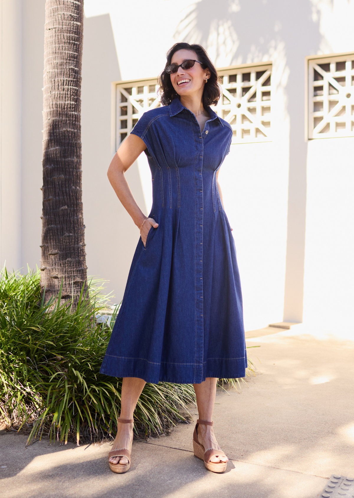 CAMILLE DENIM DRESS - INDIGO