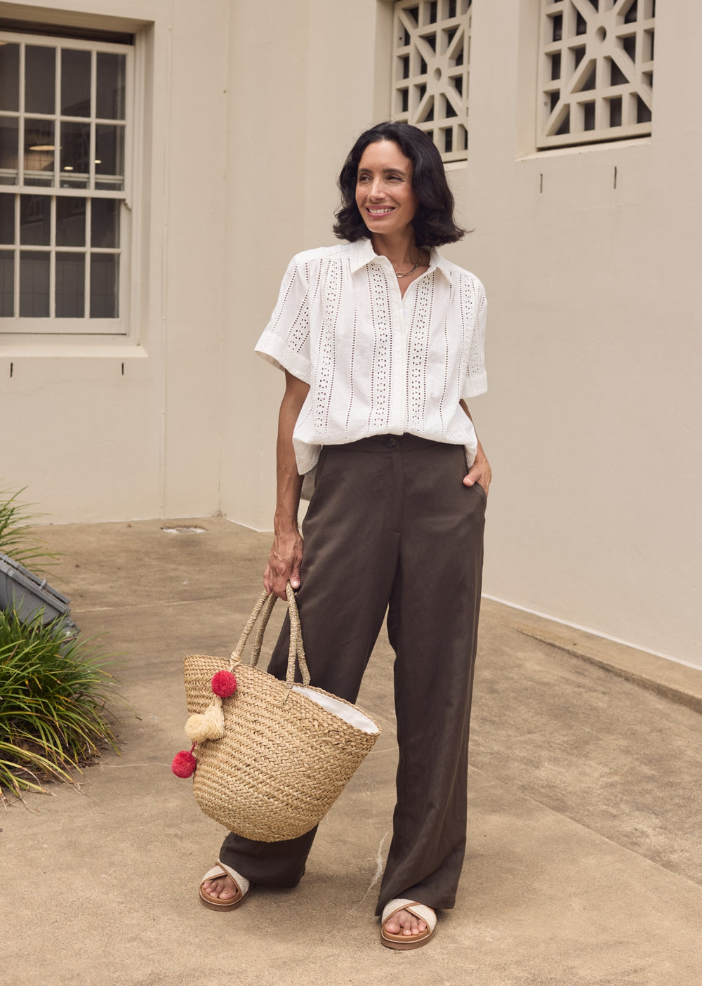SADIE EMBROIDERED SHIRT - IVORY