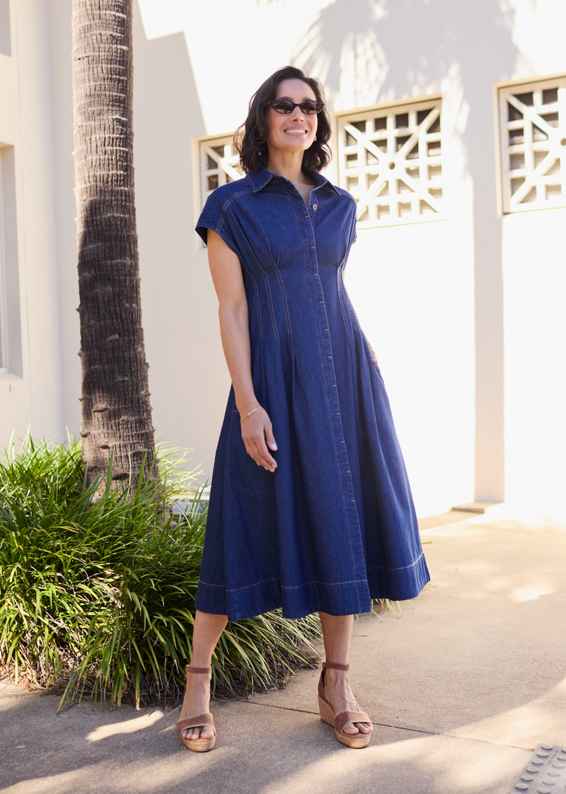CAMILLE DENIM DRESS - INDIGO
