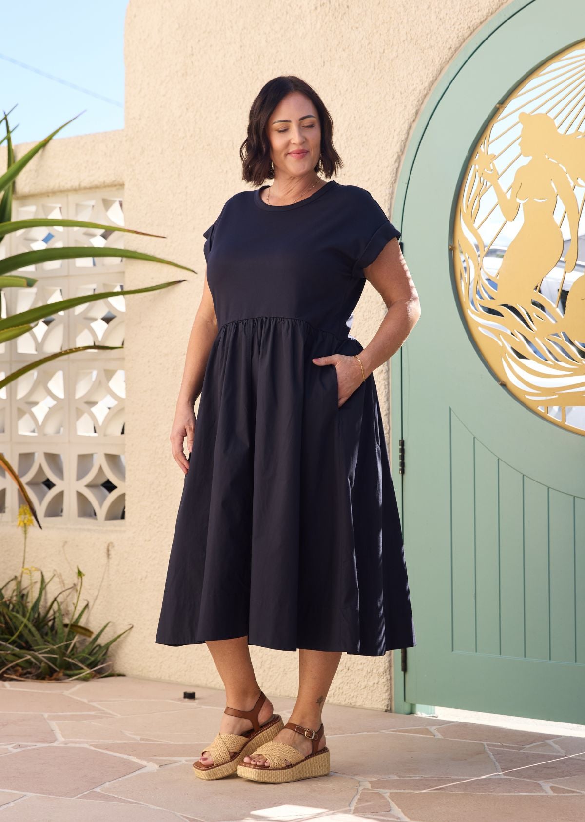 GRETA MIDI DRESS - FRENCH NAVY