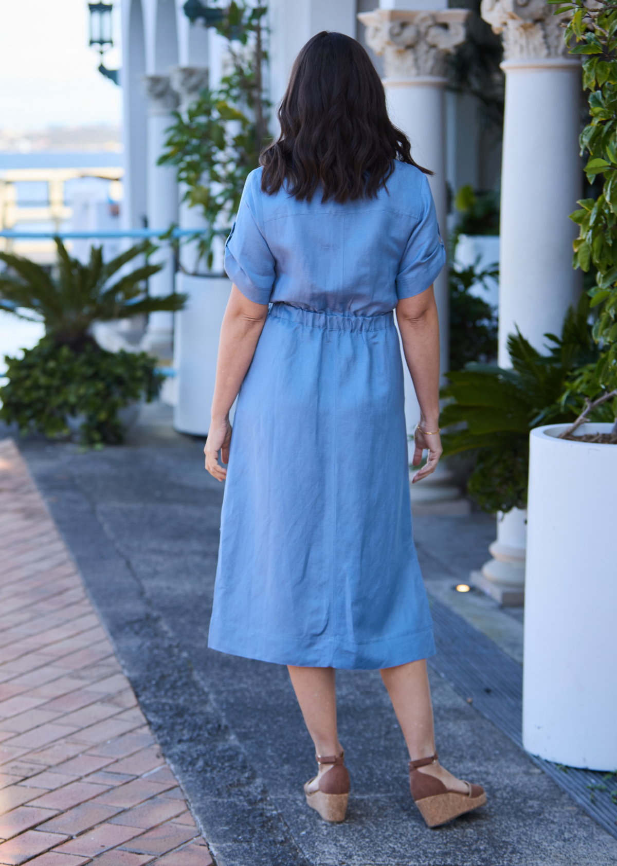 BIANCA DRESS - DUSTY BLUE