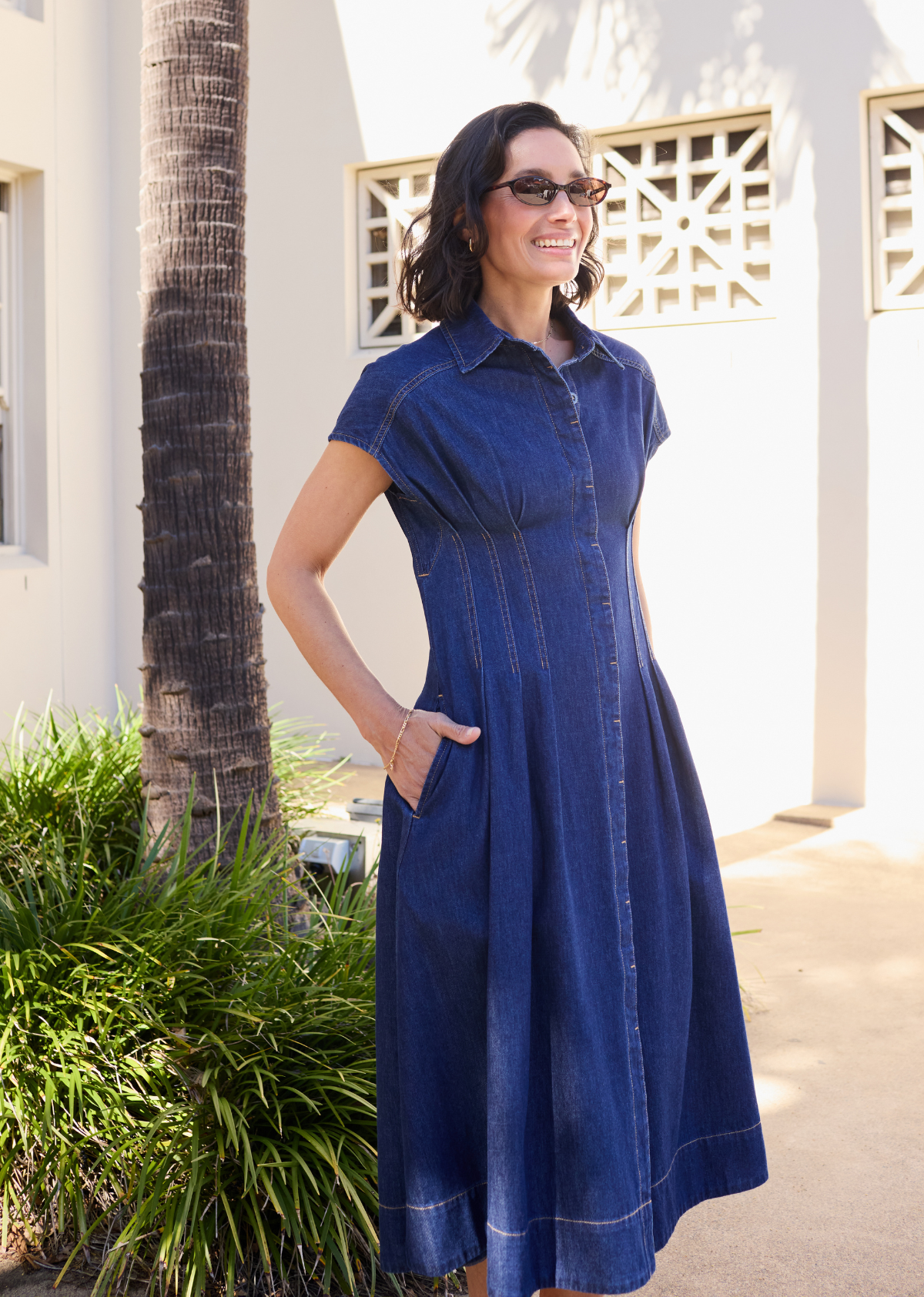 CAMILLE DENIM DRESS - INDIGO