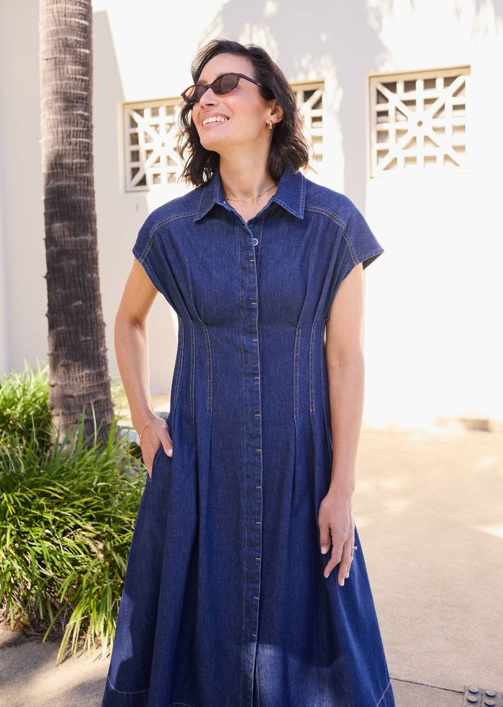 CAMILLE DENIM DRESS - INDIGO