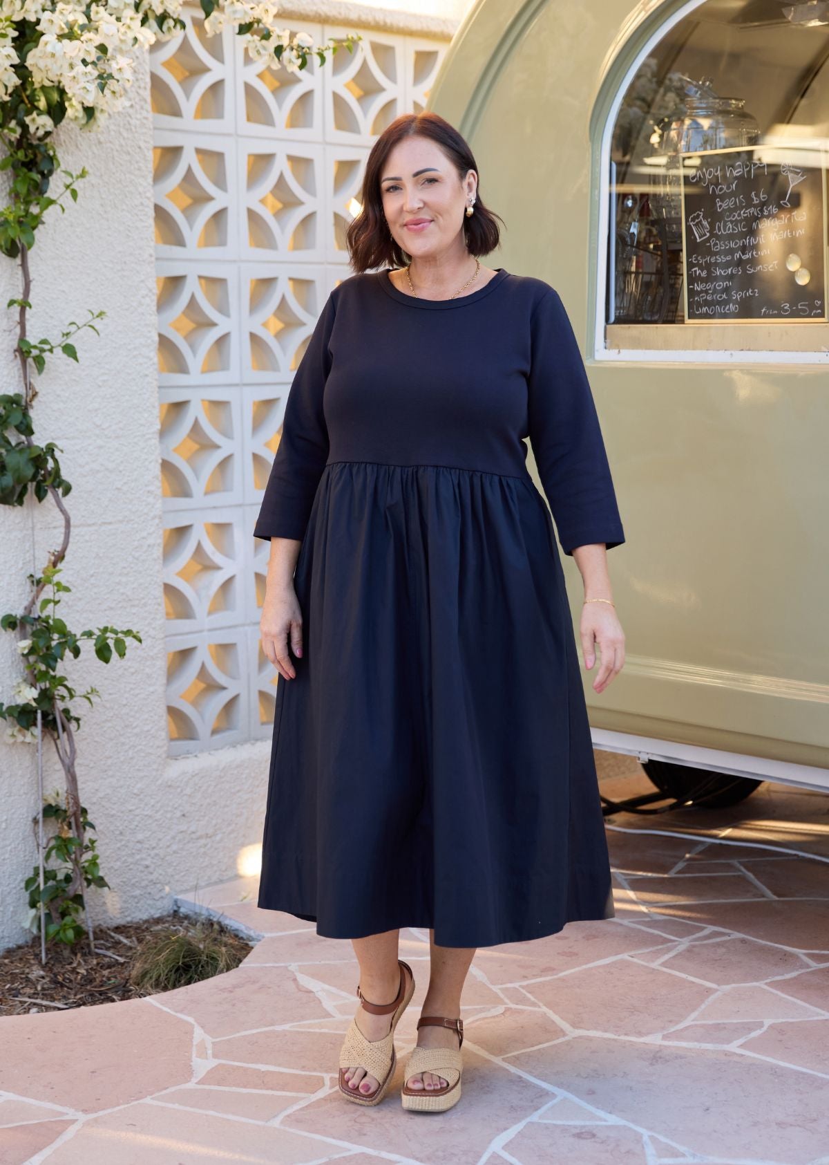 LOLA MIDI DRESS - FRENCH NAVY