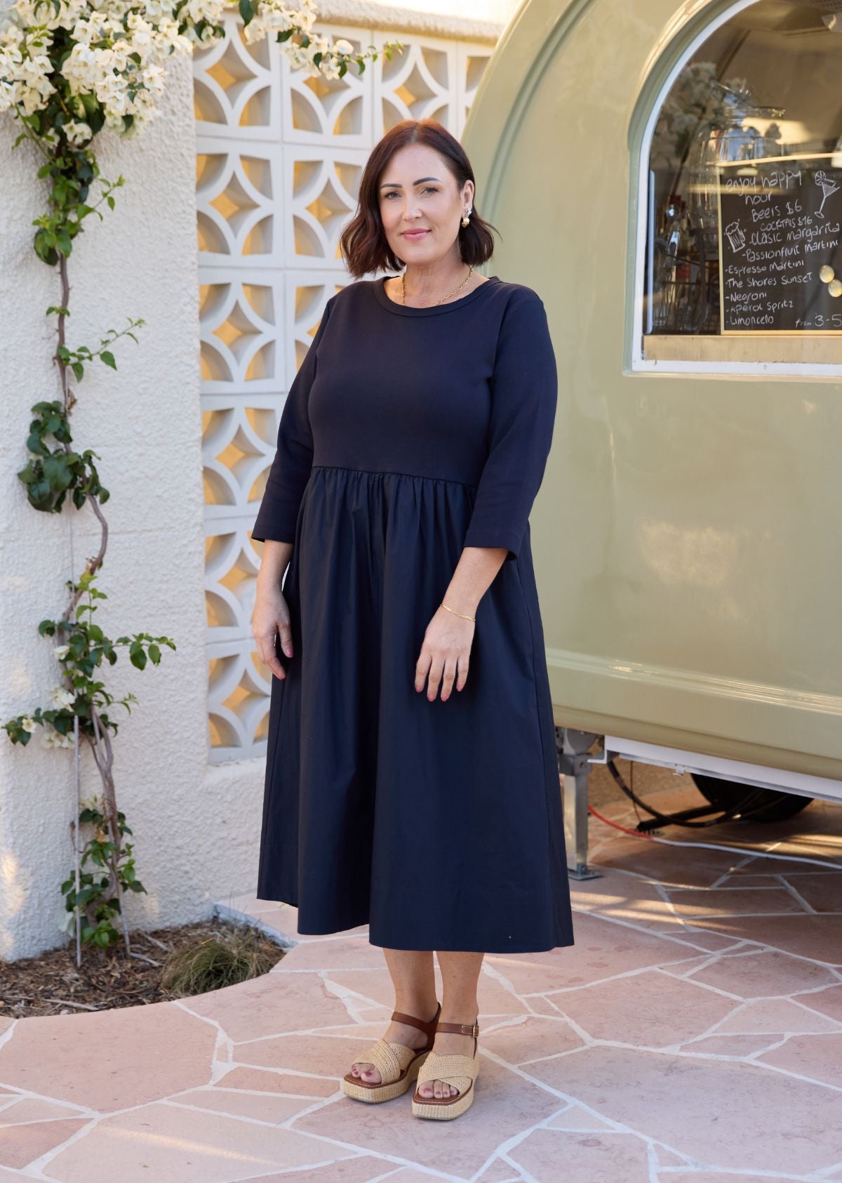 LOLA MIDI DRESS - FRENCH NAVY