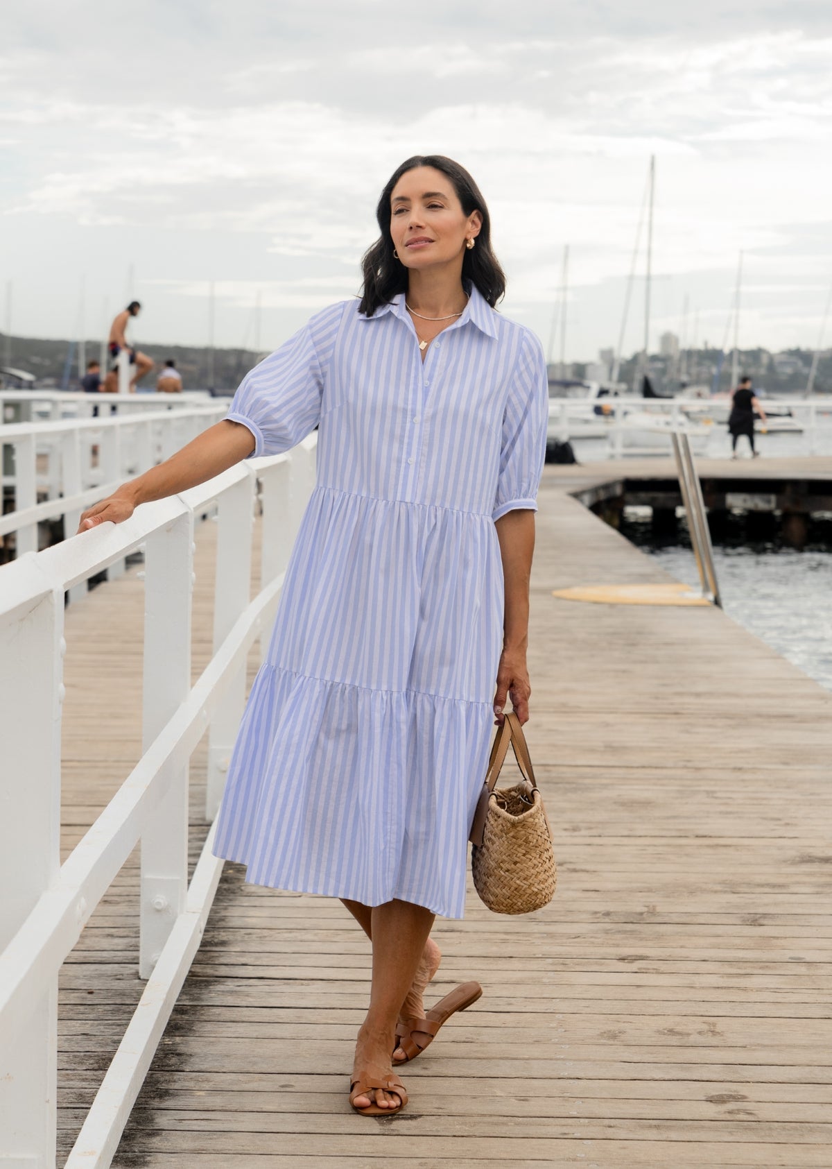 MARNIE SHIRTDRESS - SKY BLUE