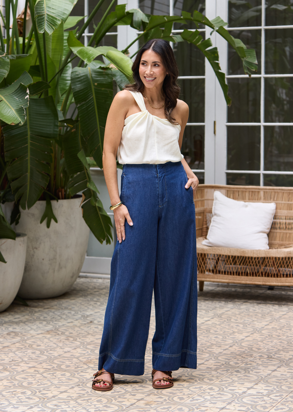 HOLLAND WIDE LEG DENIM PANT