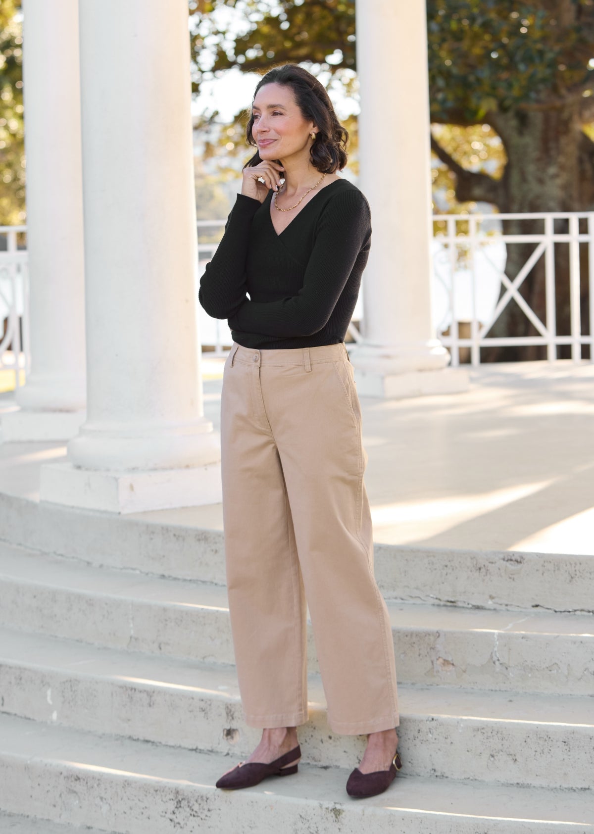 IVY CROP PANT - CAMEL