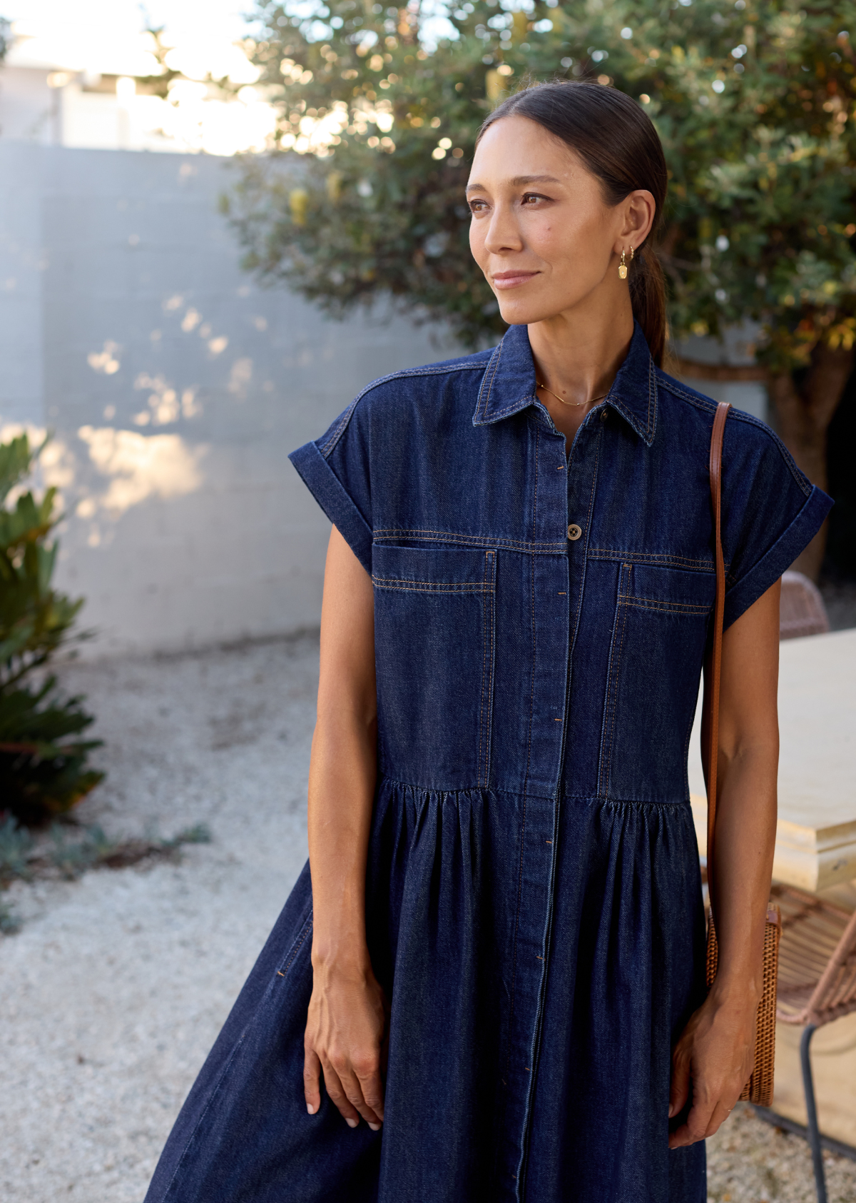 HARPER DENIM DRESS - INDIGO - PETITE