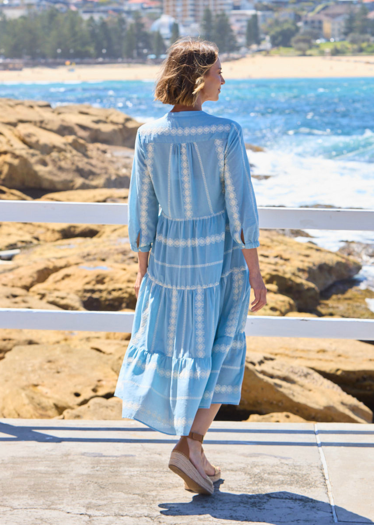 NEHA DRESS - BLUE/WHITE