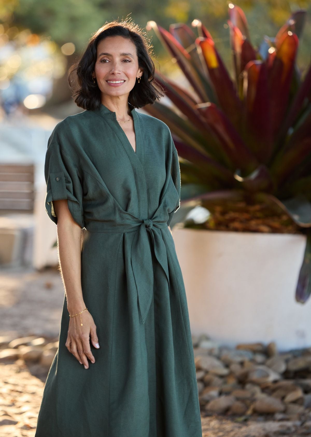 CHLOE MIDI DRESS - FOREST