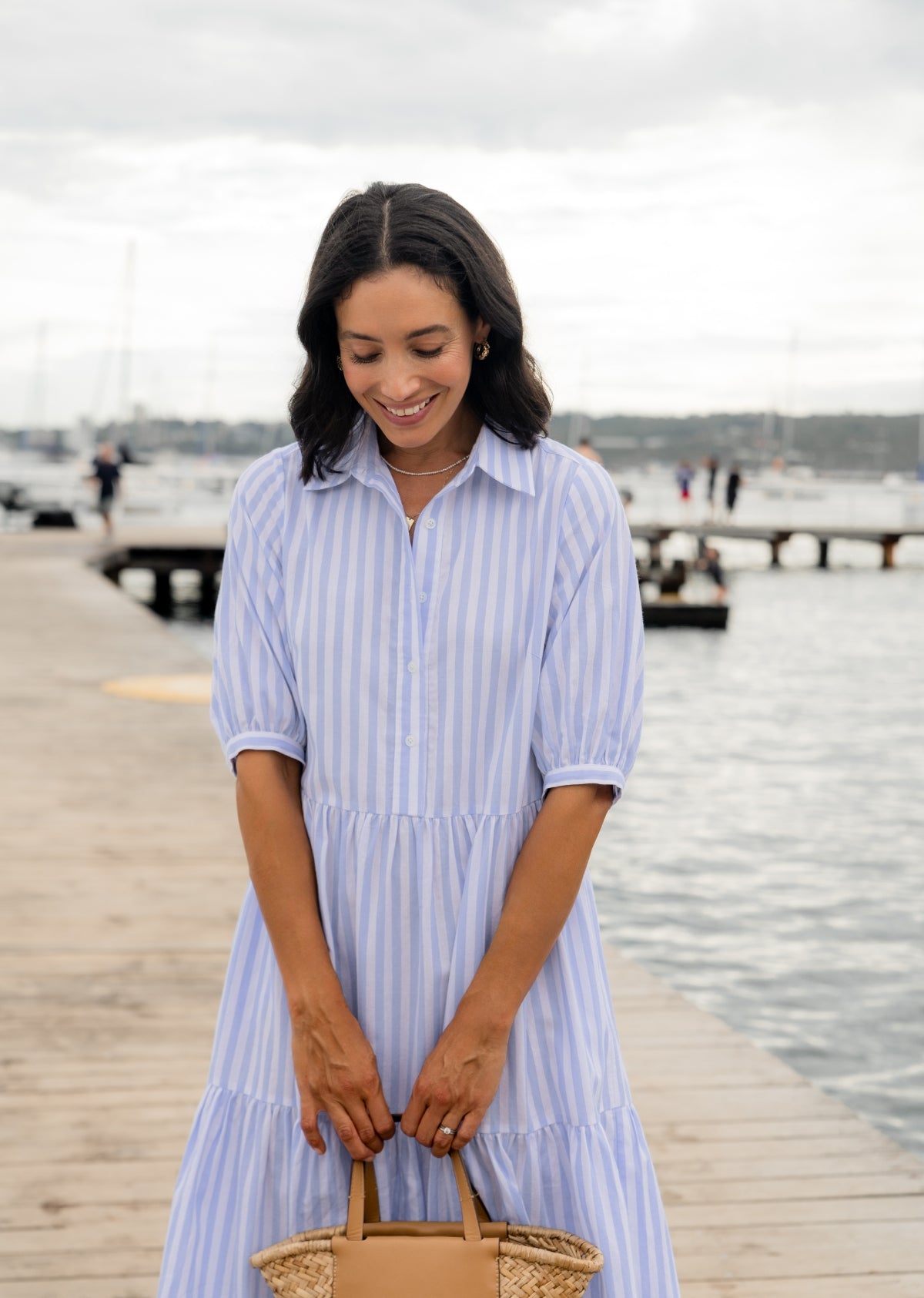 MARNIE SHIRTDRESS - SKY BLUE