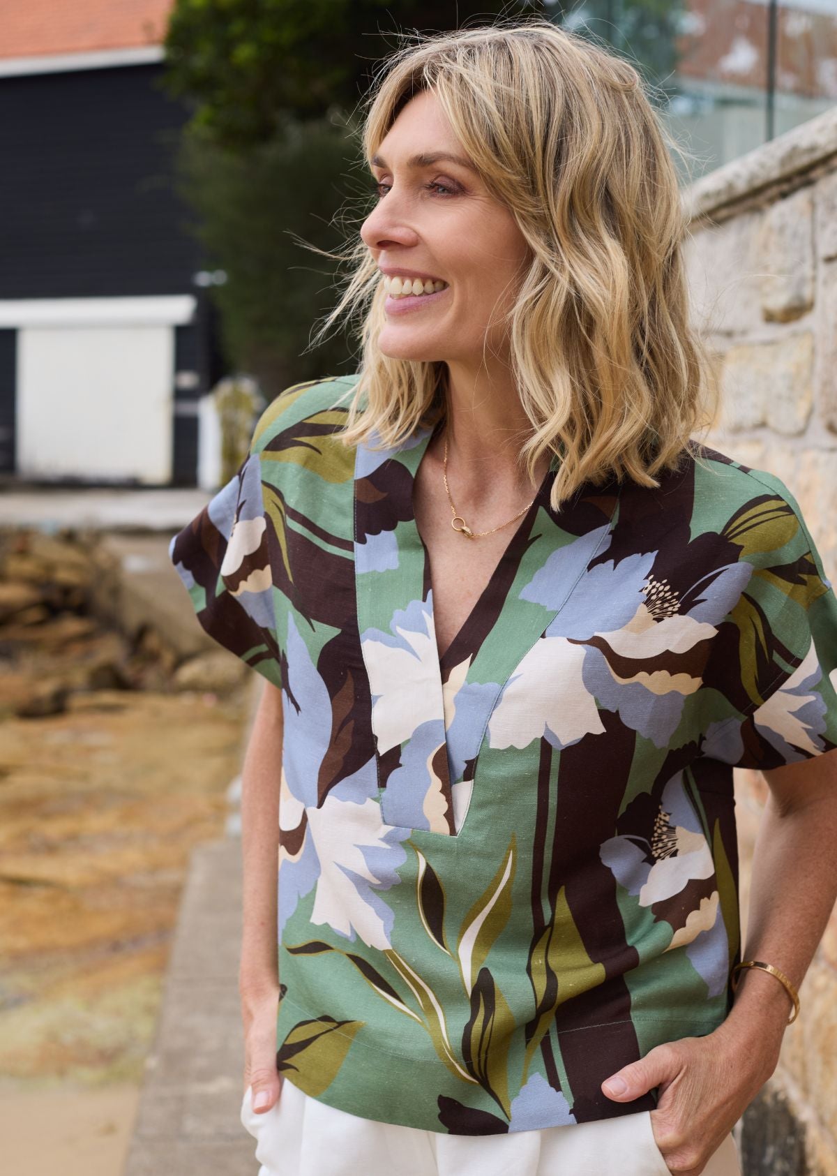 WILLA TOP - LA PALMA PRINT