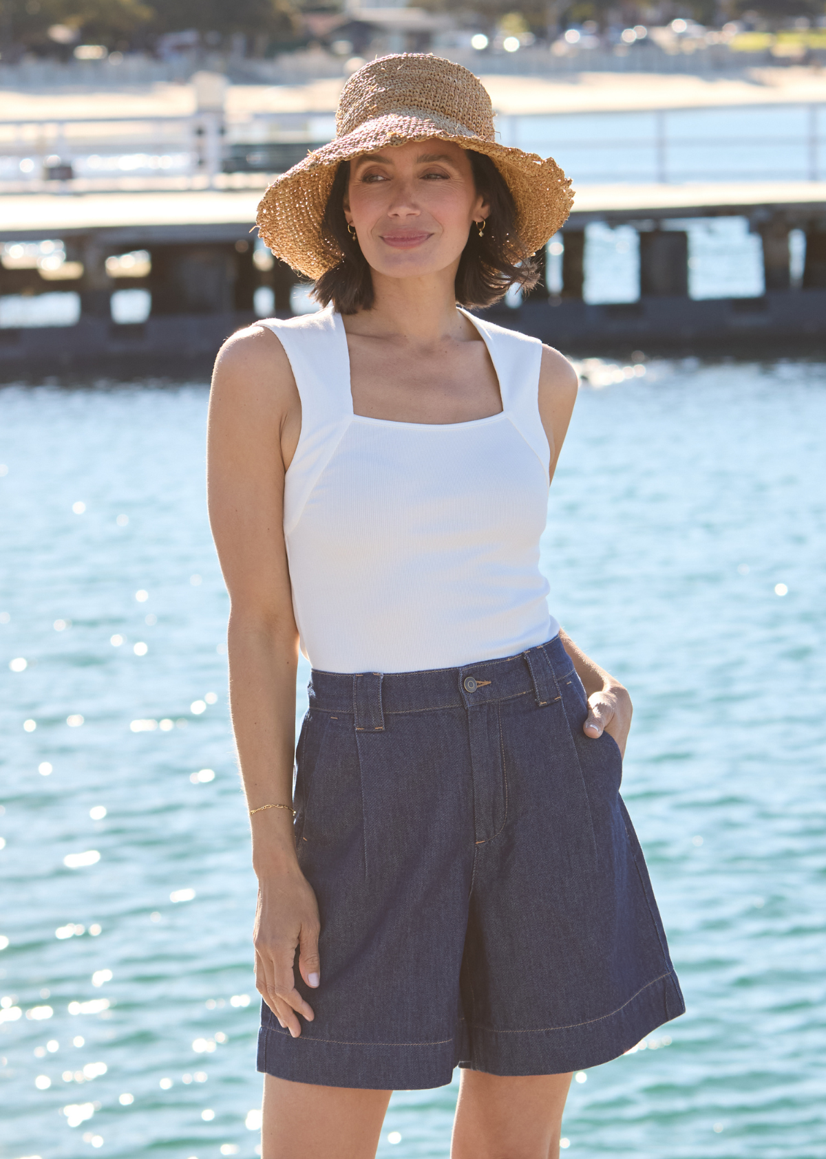 JEMIMA RIB TANK - IVORY