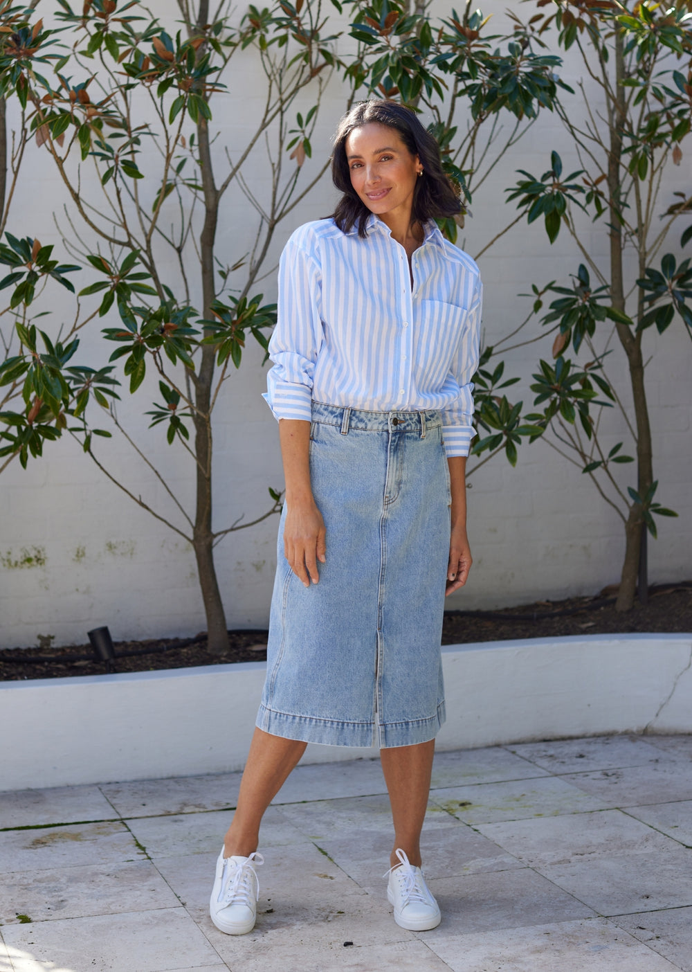 BERTIE STRIPE SHIRT - SKY BLUE