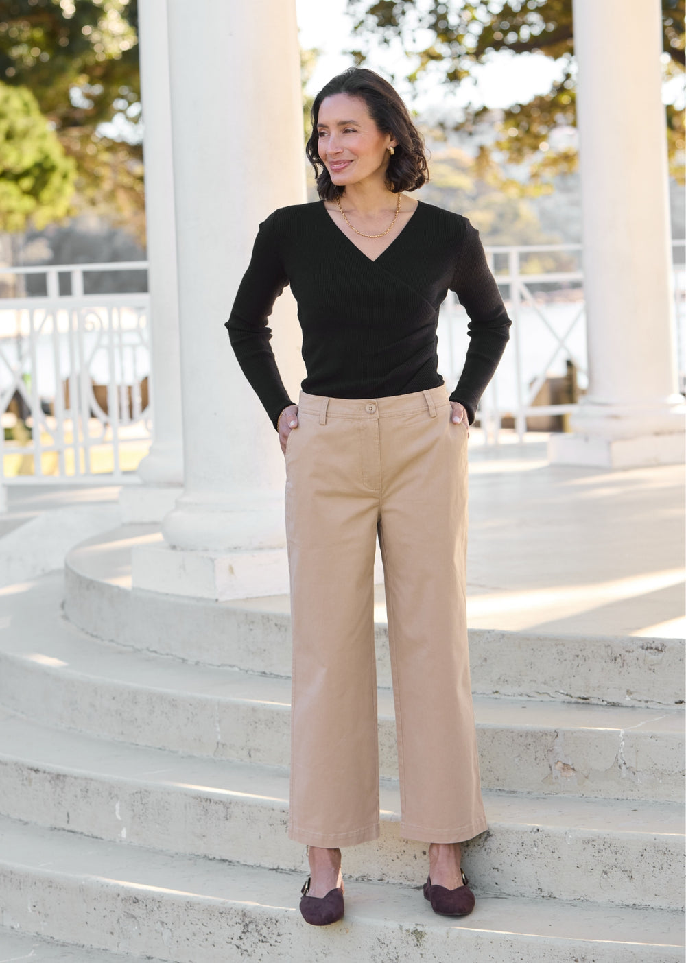 IVY CROP PANT - CAMEL