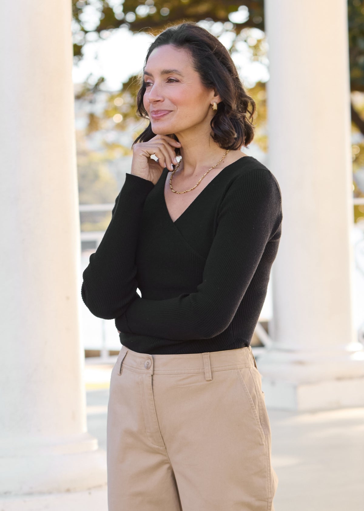 LUNA KNIT TOP - BLACK